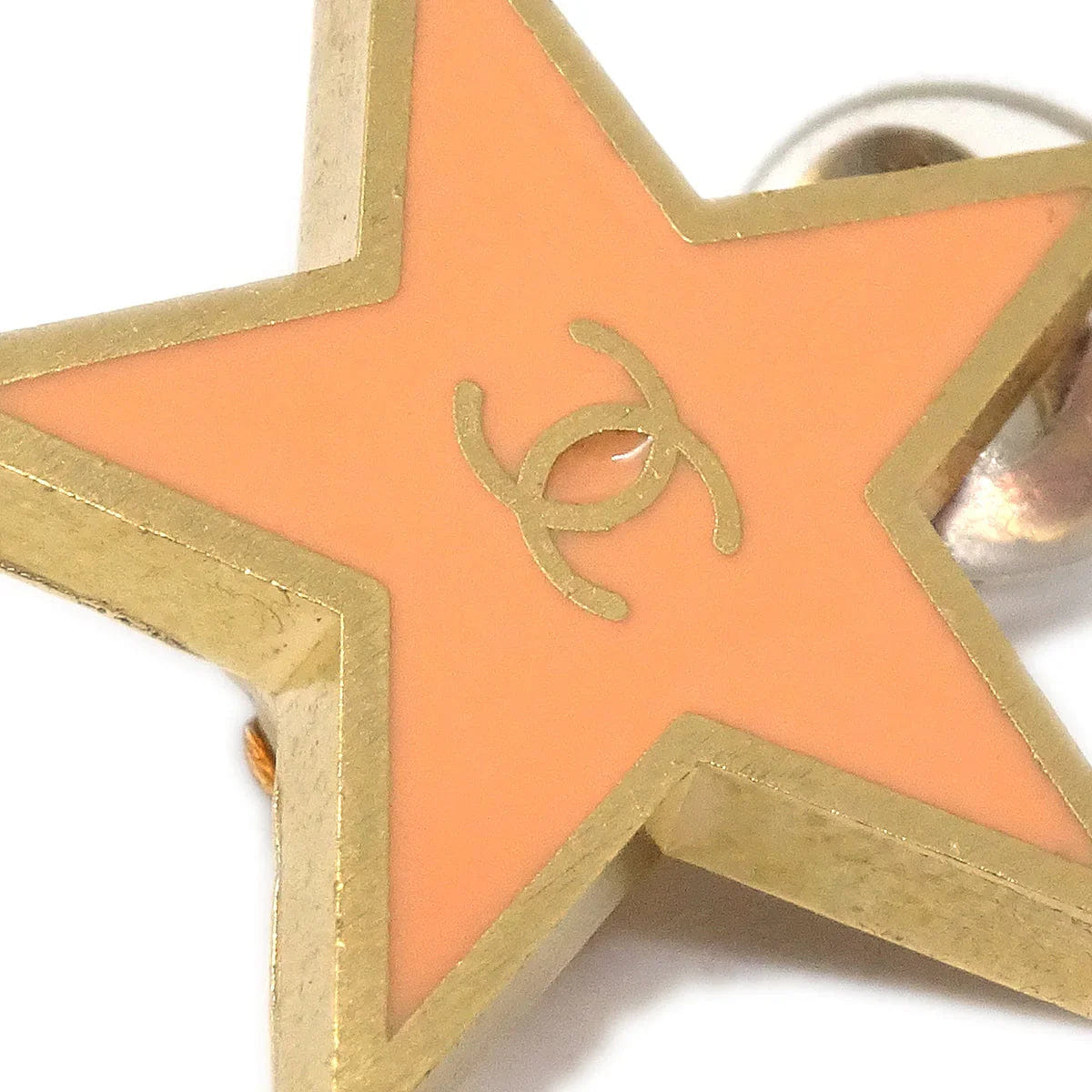 Chanel Star Earrings Clip - On Orange 01P