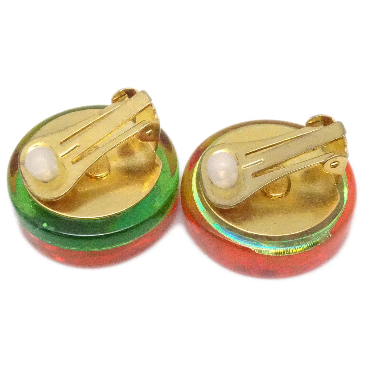 Chanel Rainbow Lucite Earrings Clip - On 97A