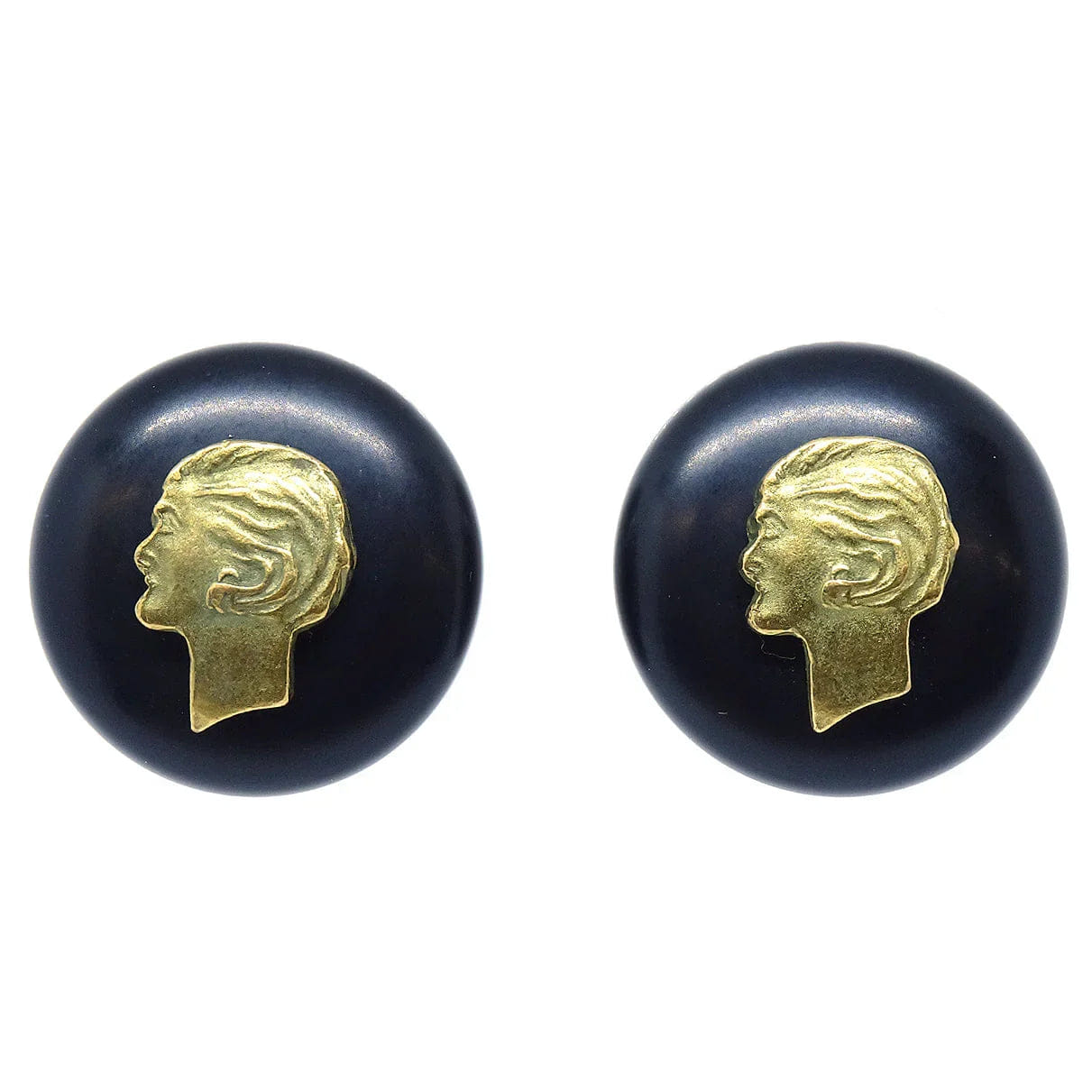 Chanel Coco Chanel Mademoiselle Earrings Black Clip - On 94A