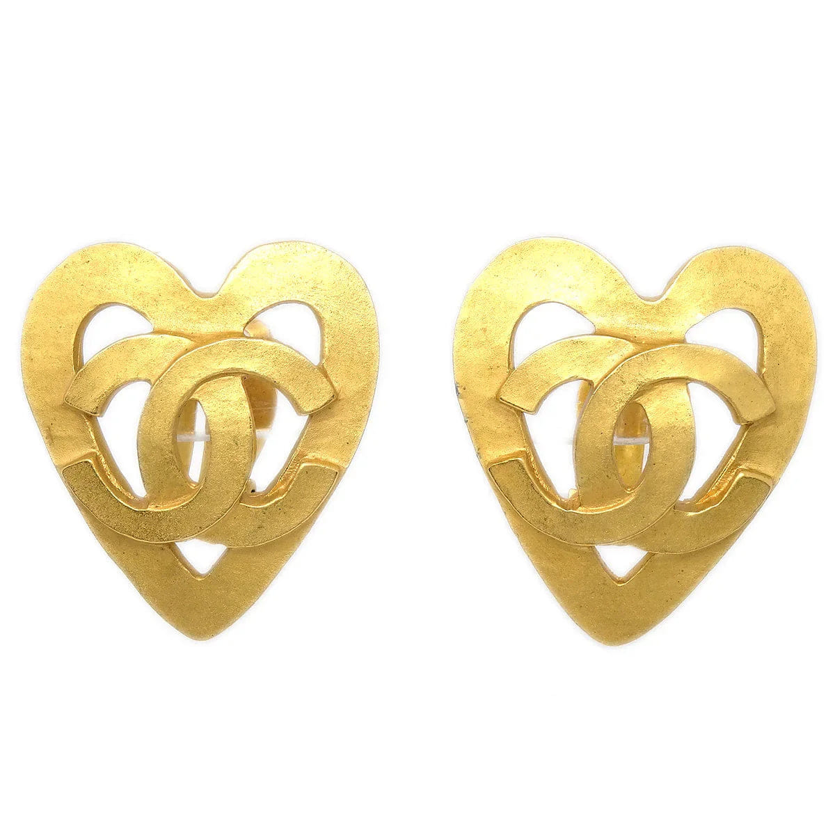 Chanel 1995 Heart Earrings Gold Clip - On 95P