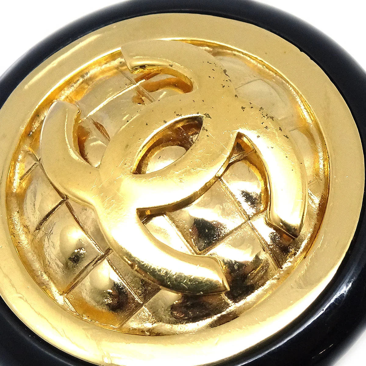 Chanel Black & Gold CC Earrings Clip - On