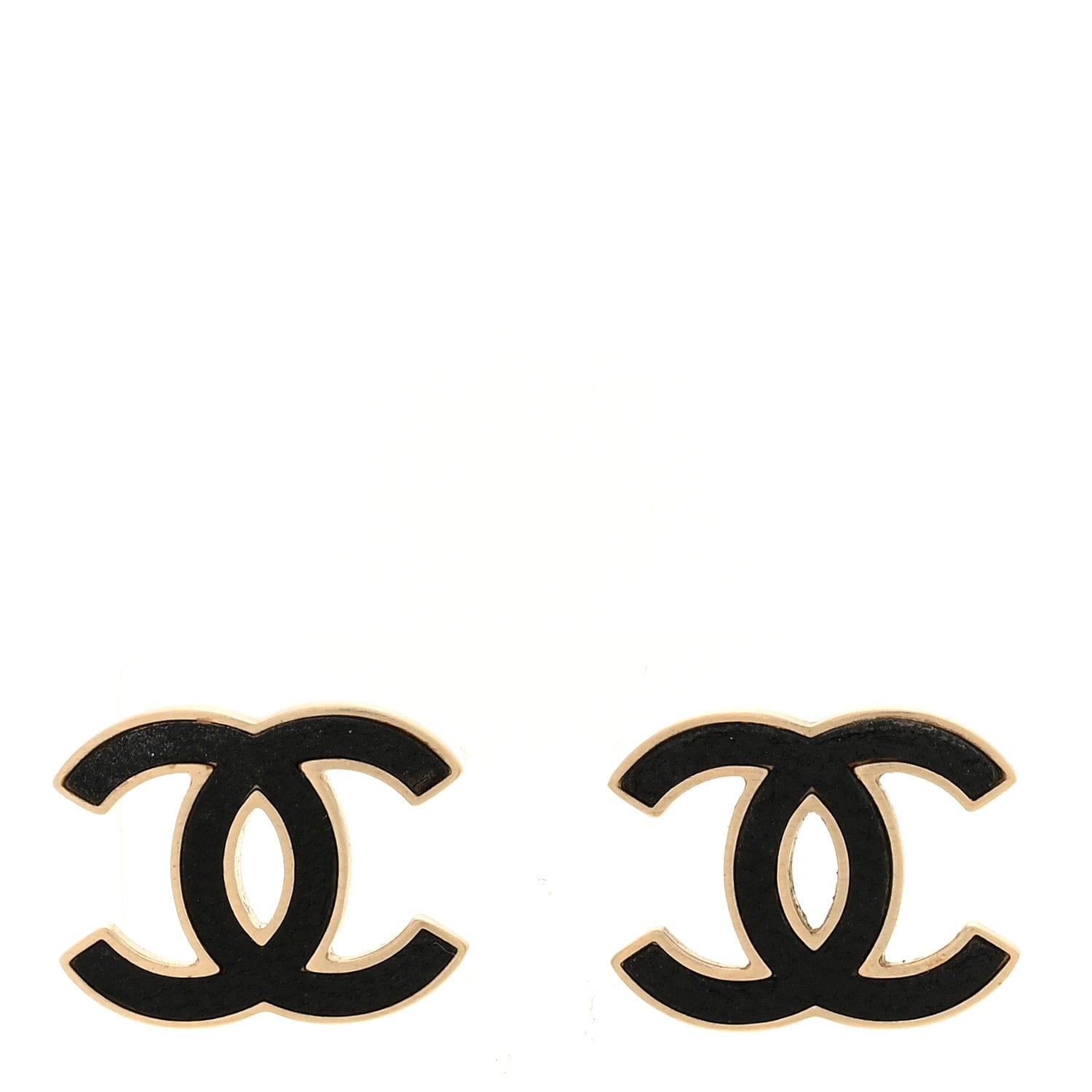 Chanel Lambskin CC Earrings Black