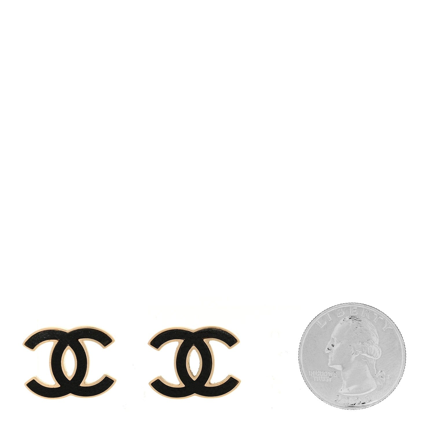 Chanel Lambskin CC Earrings Black
