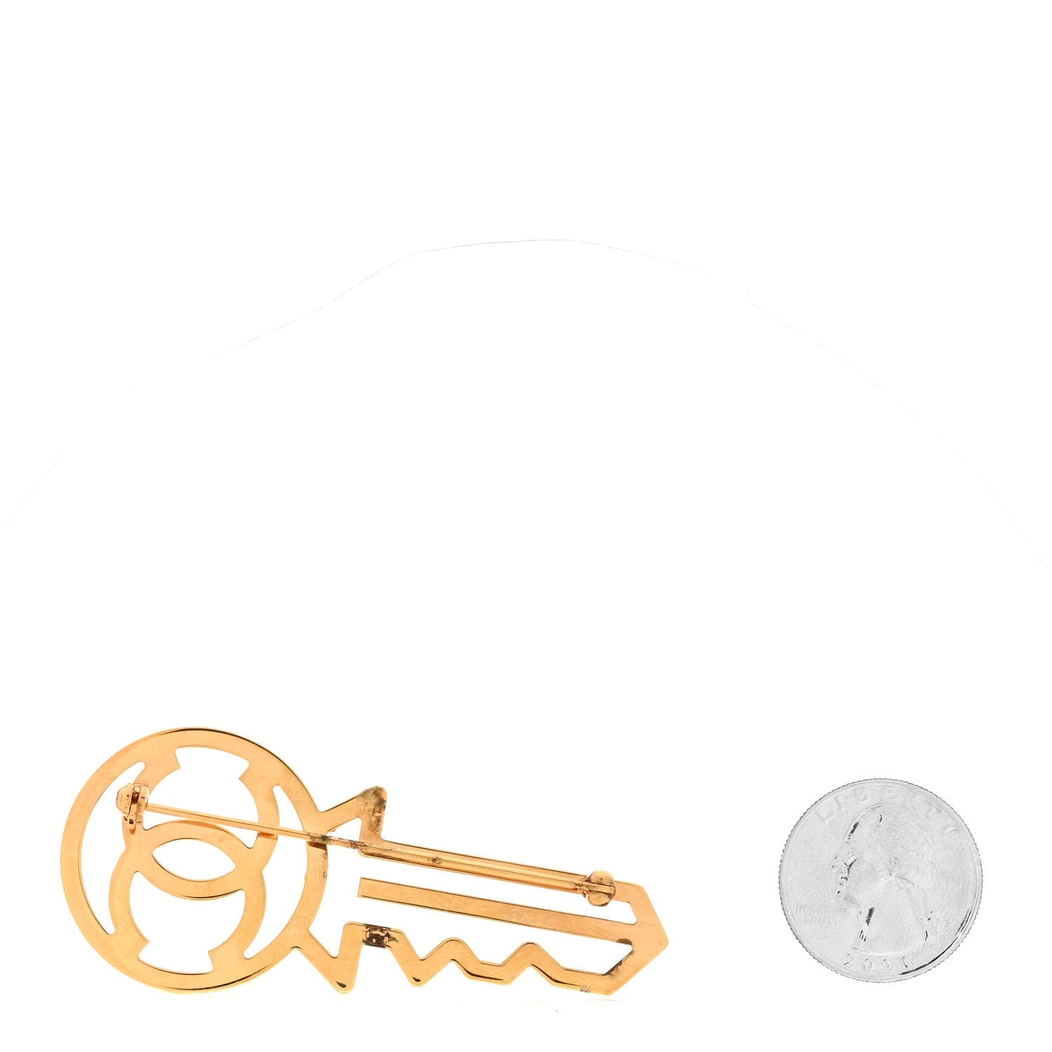 Chanel Crystal CC Key Brooch Black Gold