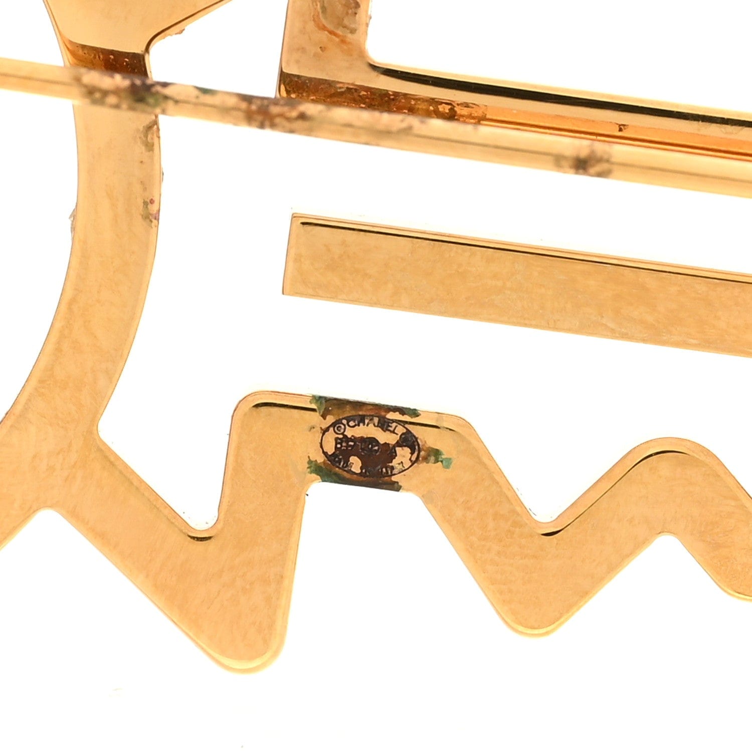 Chanel Crystal CC Key Brooch Black Gold