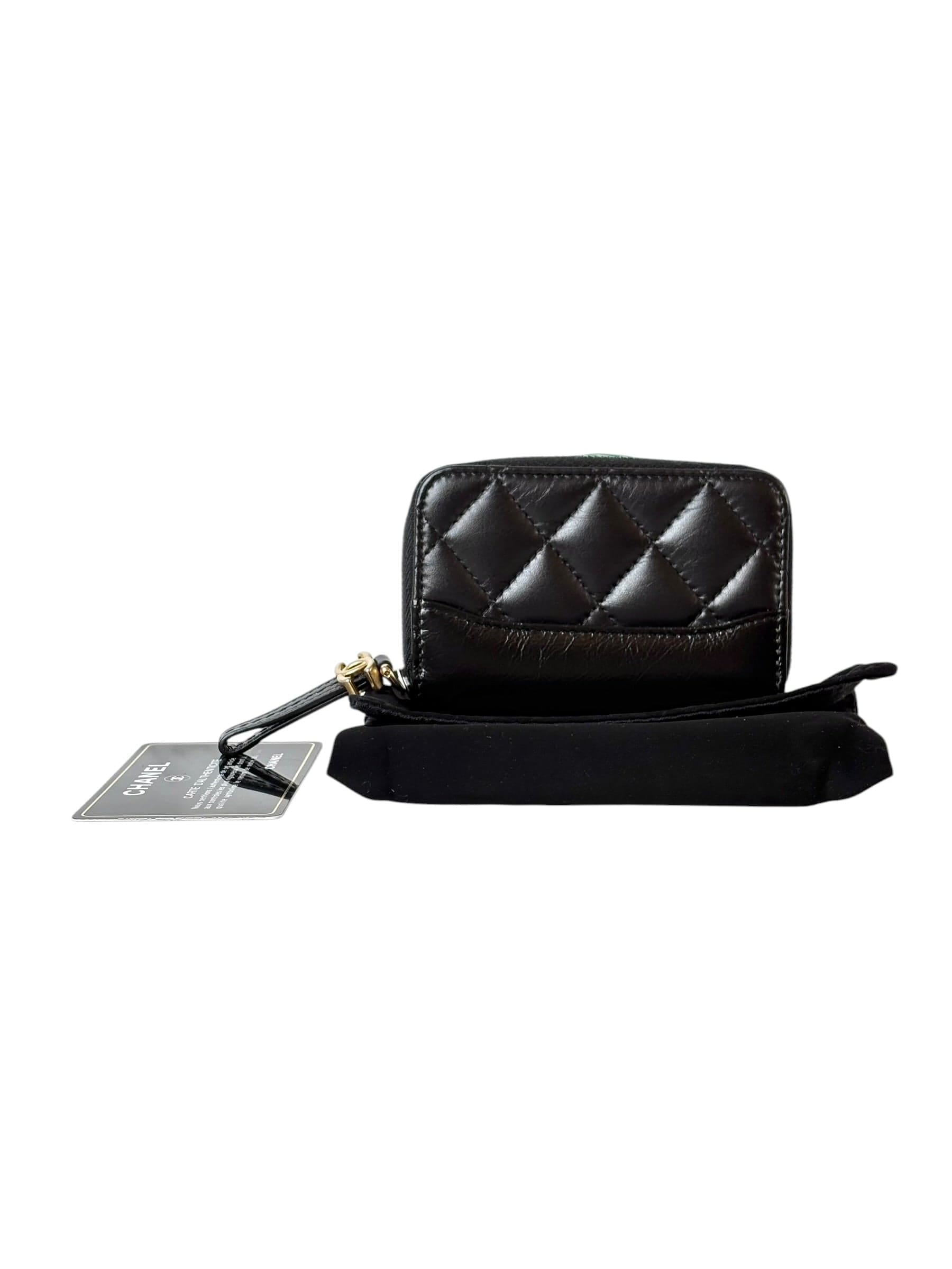 Chanel Black Zip Coin Wallet