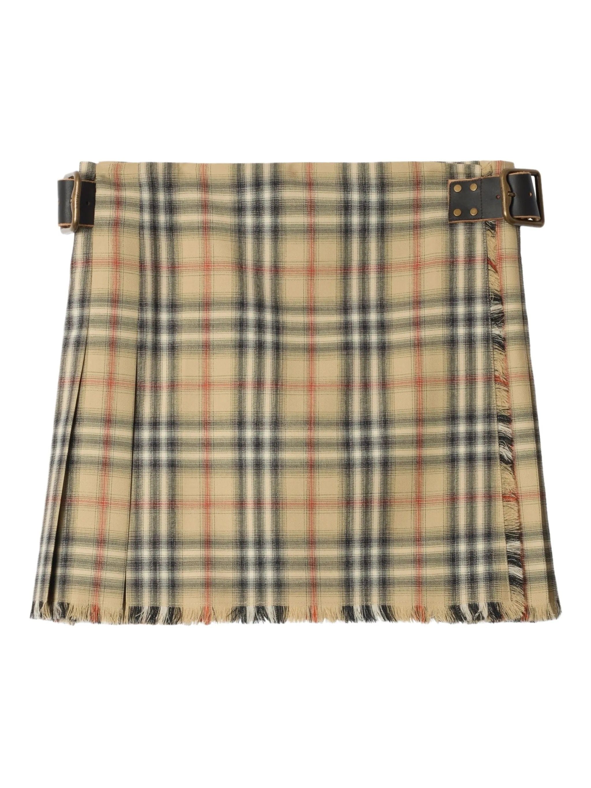 Burberry check - fringed mini skirt