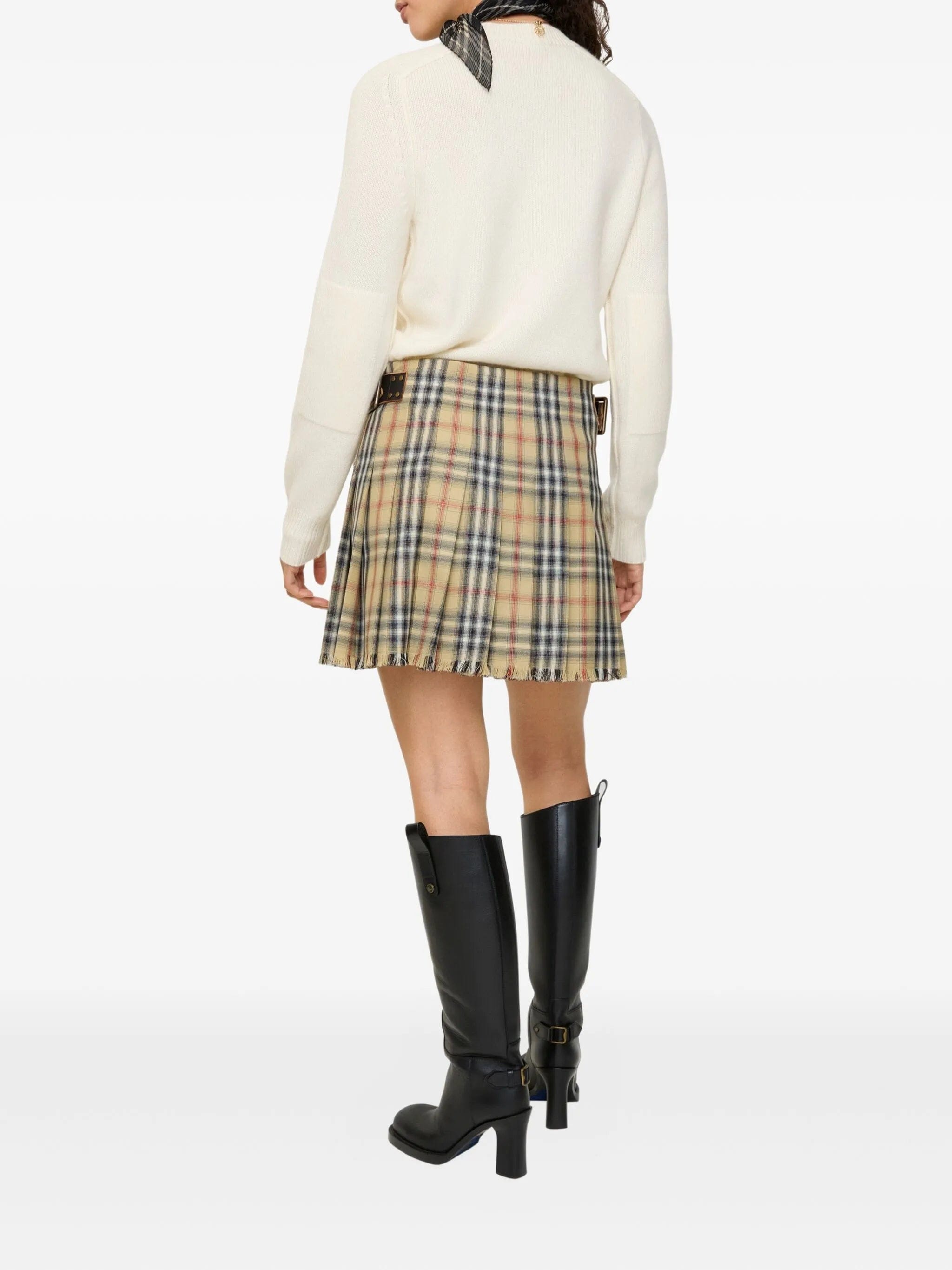 Burberry check - fringed mini skirt