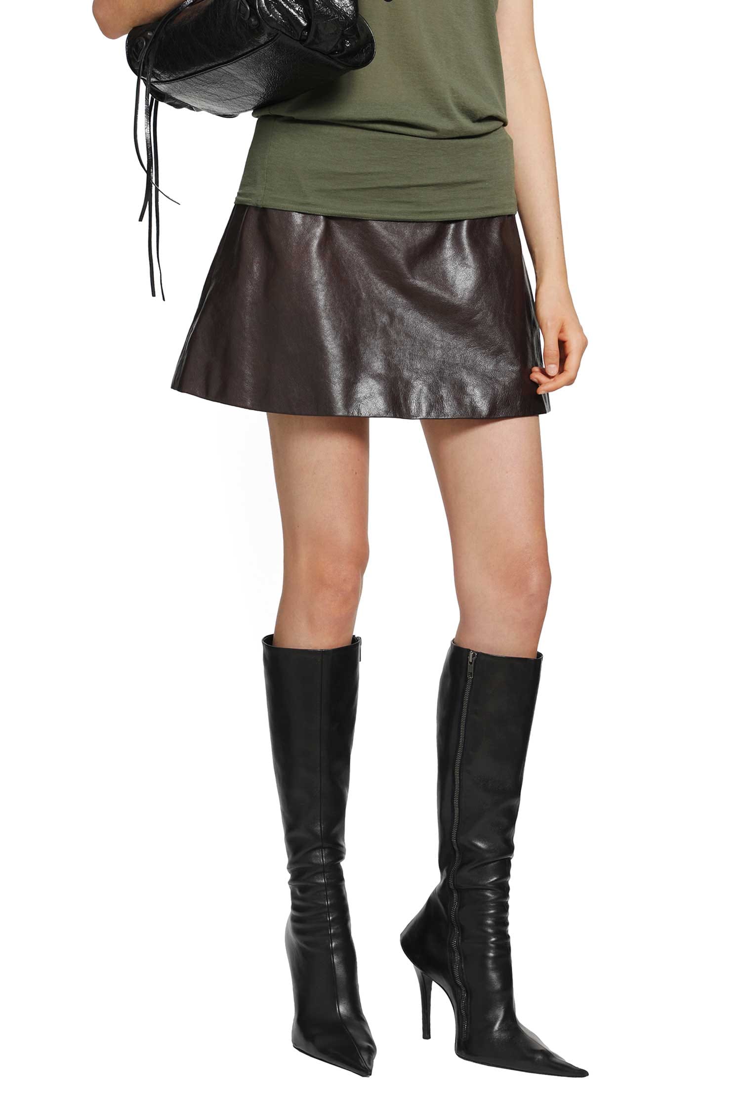 Balenciaga Leather Mini Skirt