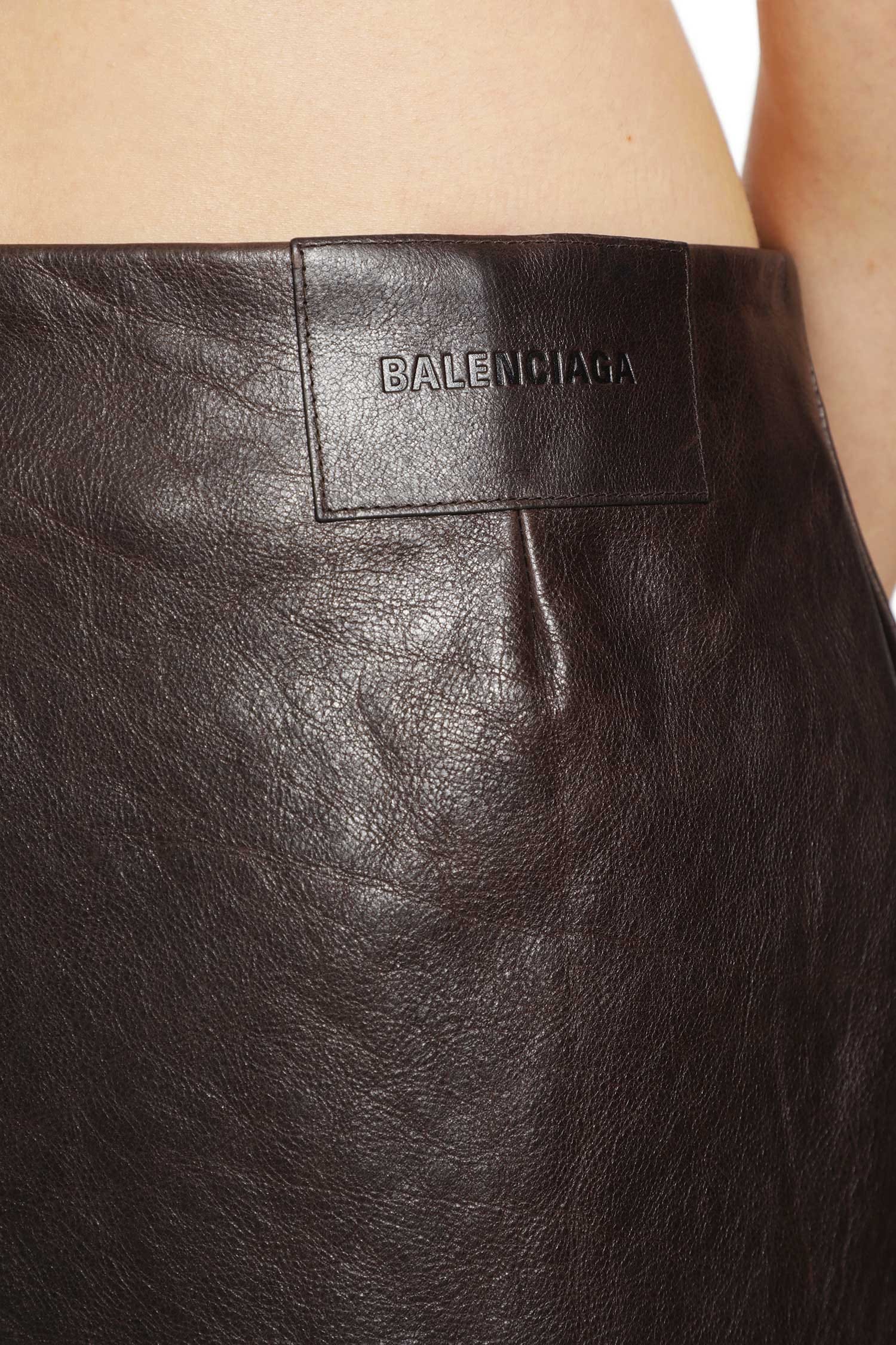 Balenciaga Leather Mini Skirt