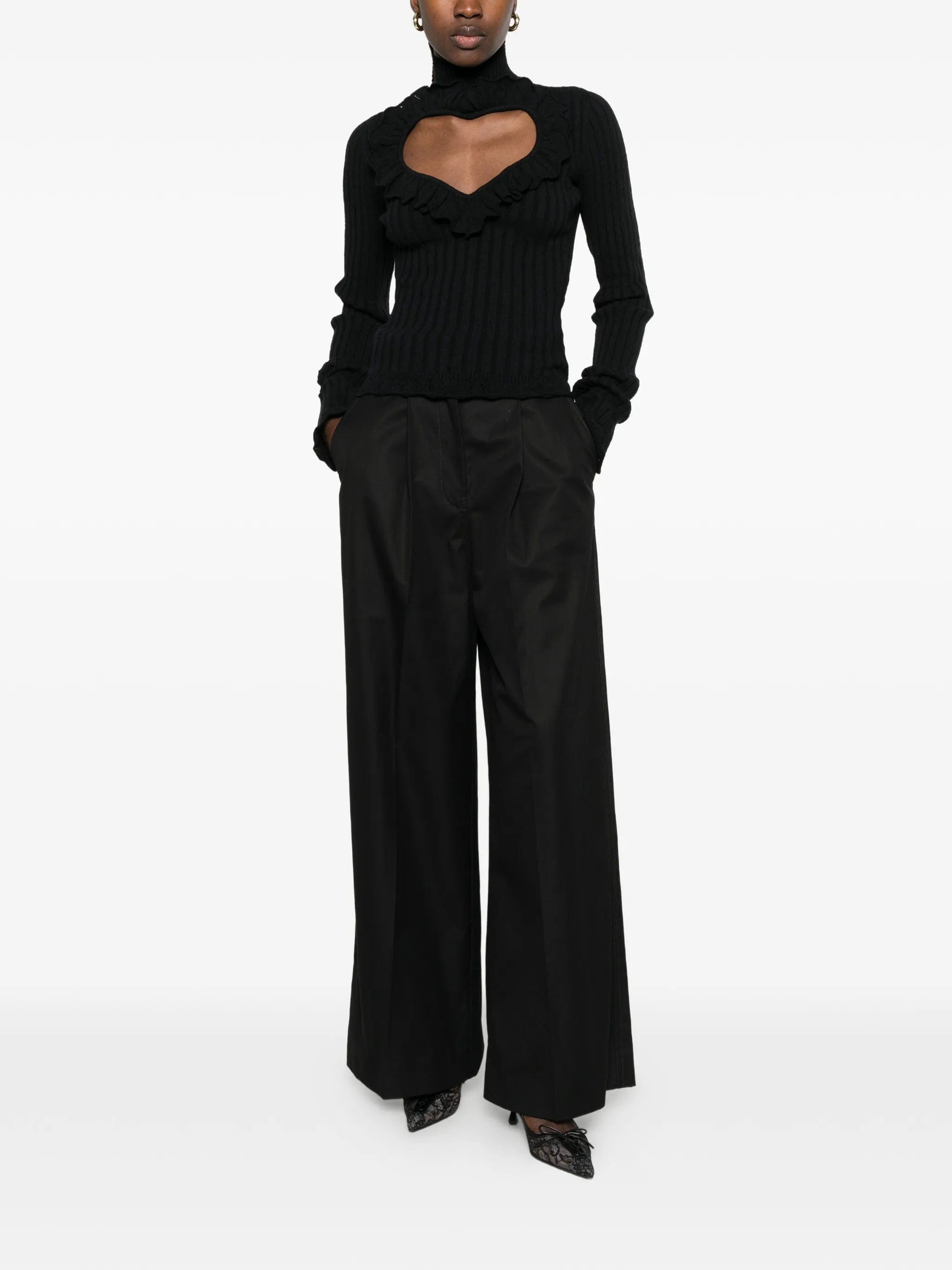 Balenciaga high - waist belt - loops trousers