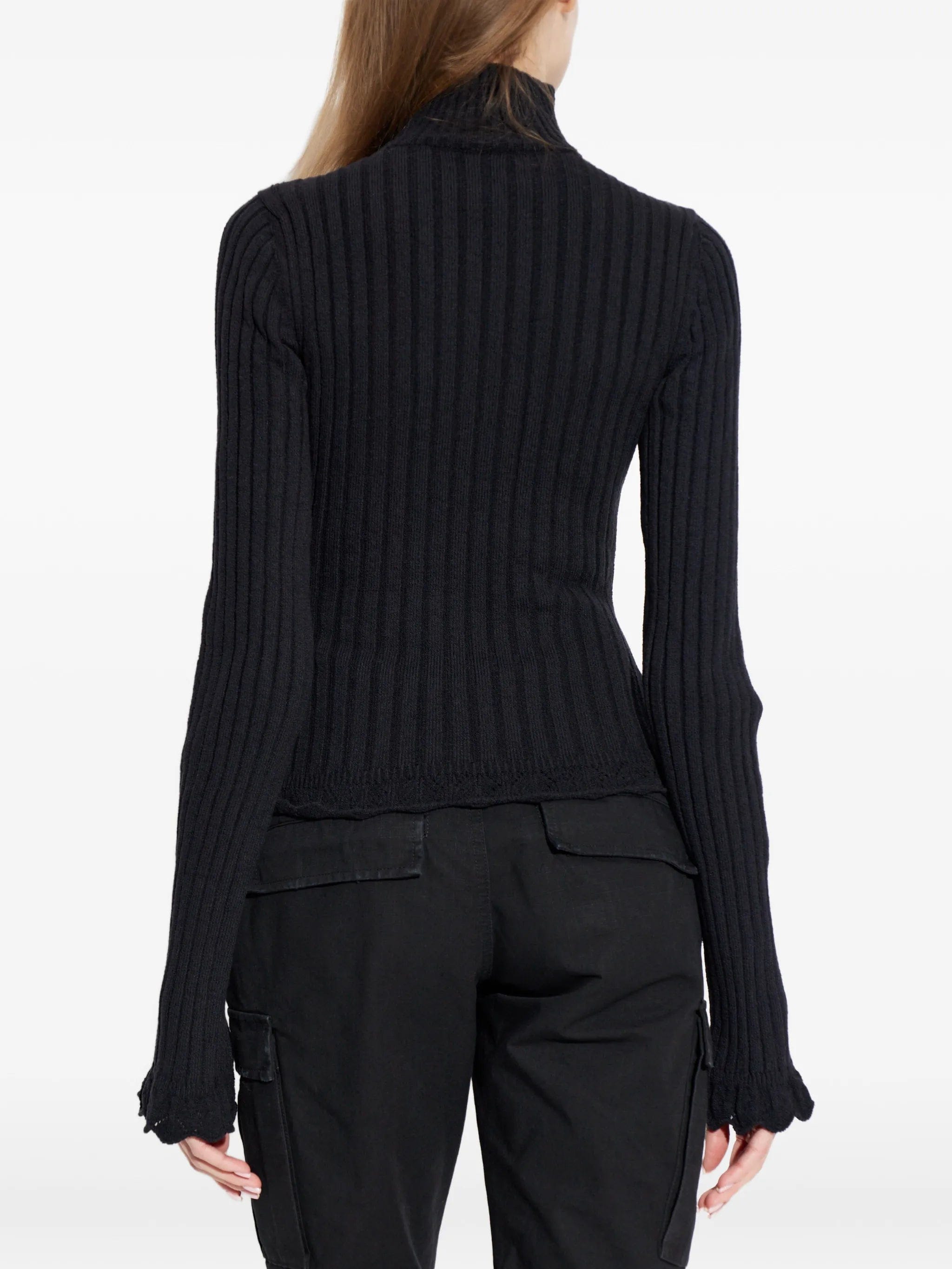 Balenciaga ruffled heart - cutout sweater