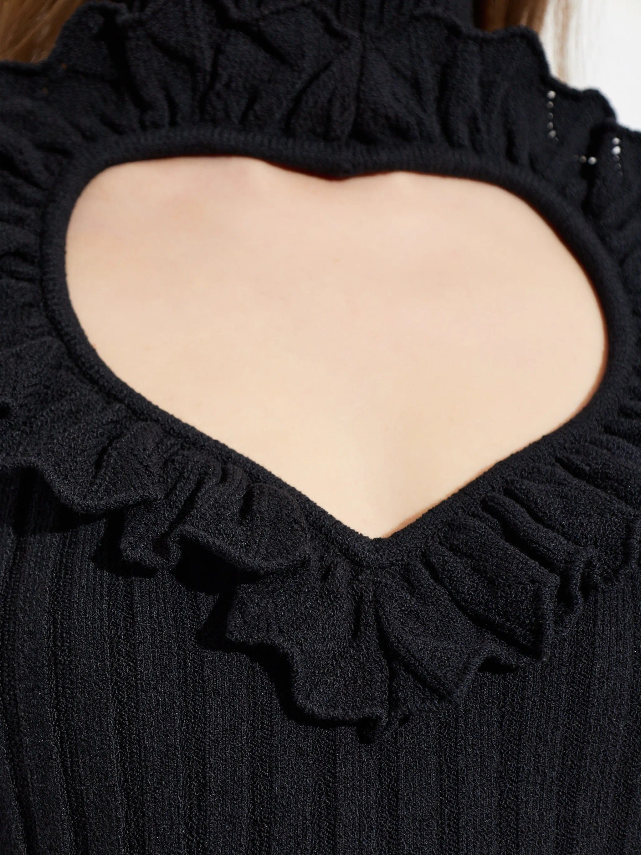 Balenciaga ruffled heart - cutout sweater