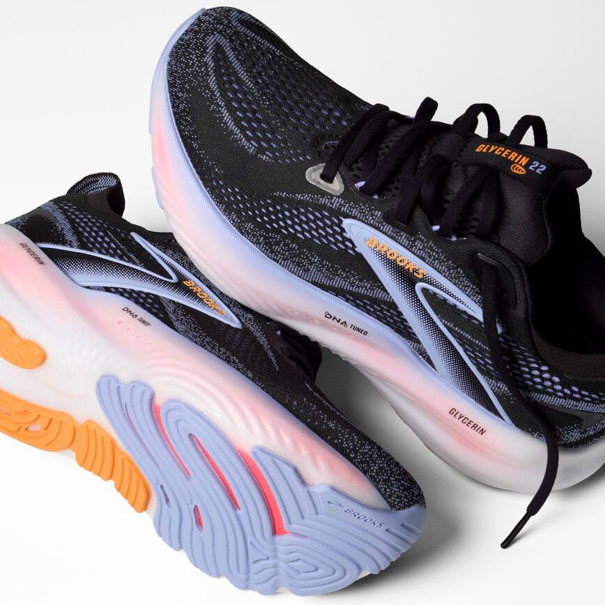 Brooks Glycerin 22 Black/Blue Heron/Orange (Women's)