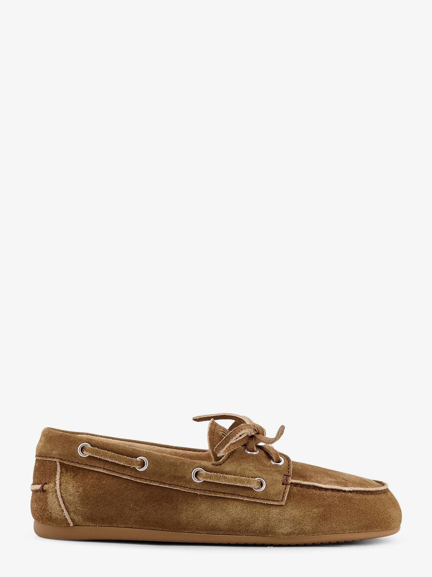 MIU MIU Suede loafers with embroidered logo