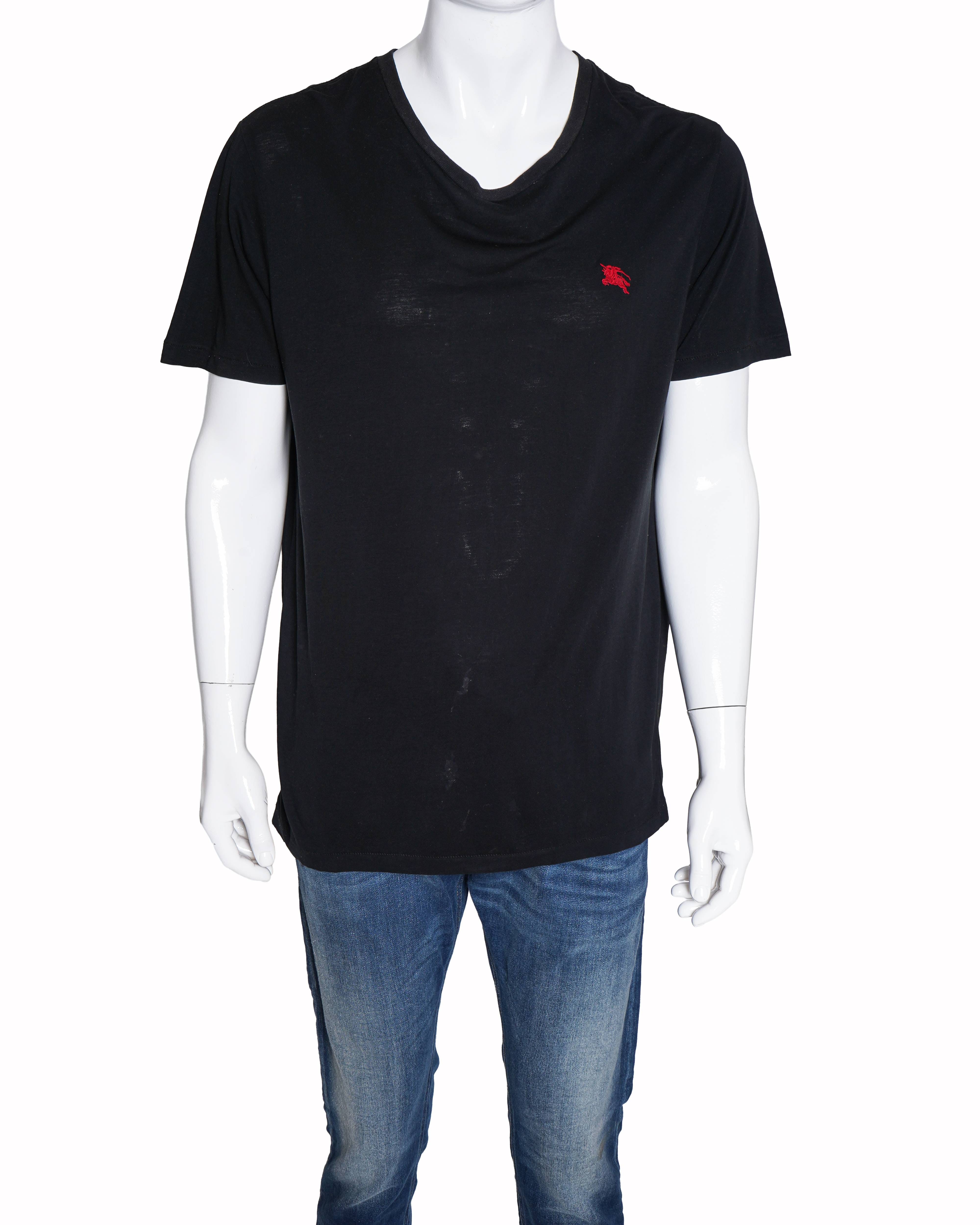 Burberry Men’s Logo Embroidery Cotton T - Shirt