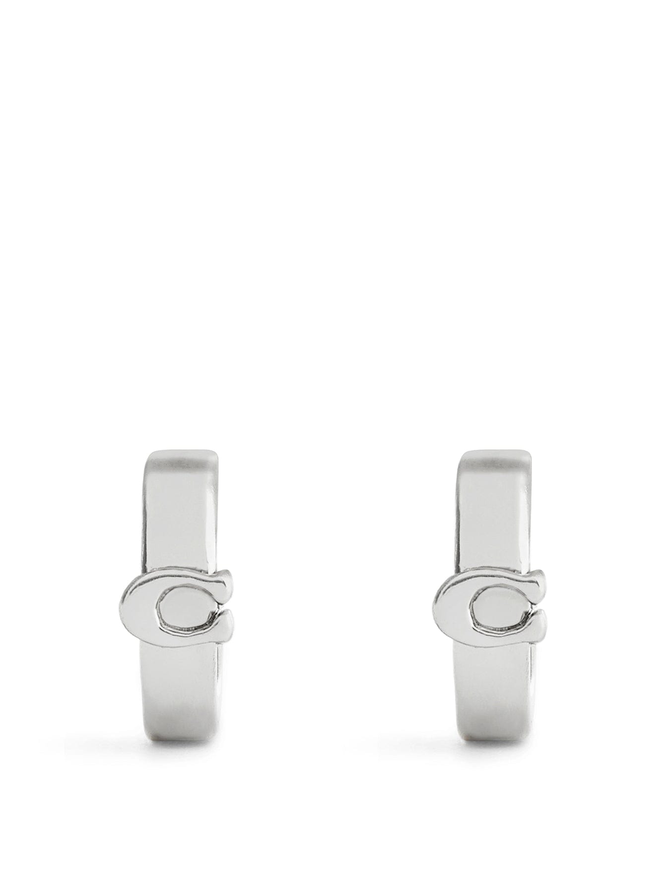 Coach C Huggie Earrings Silver