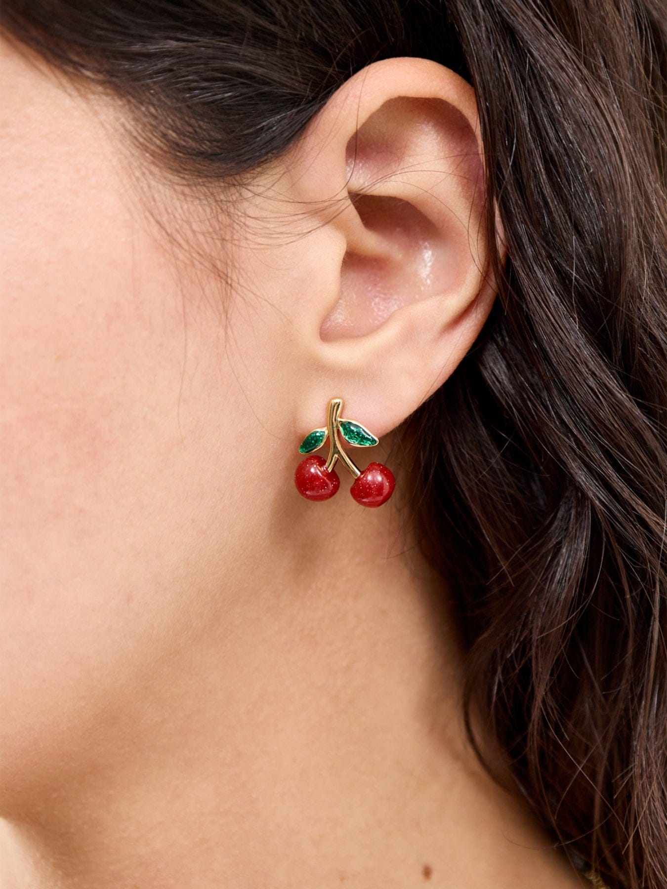 Coach Cherry Stud Earrings Gold