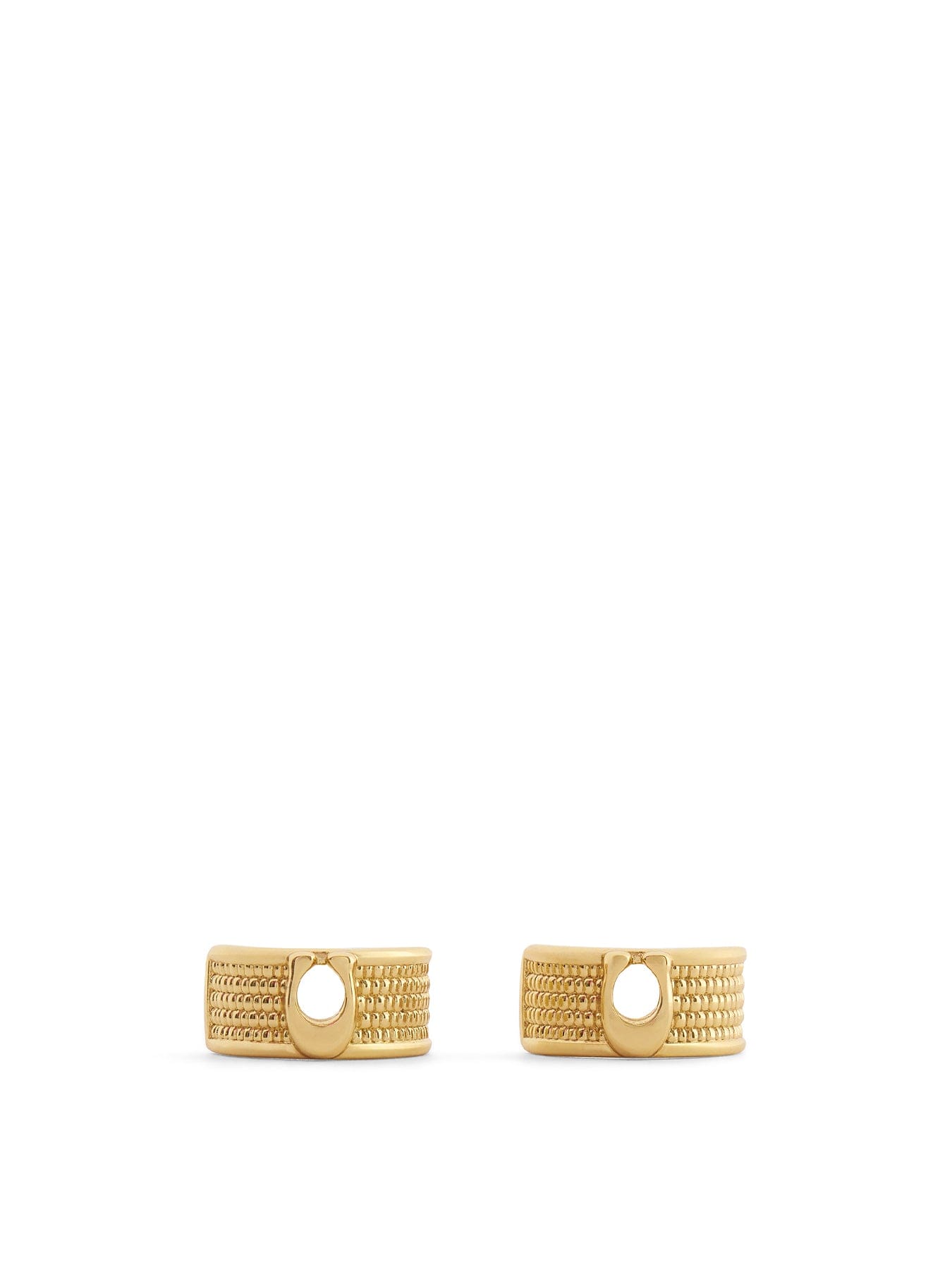 Coach Textured C Huggie Earrings Gold