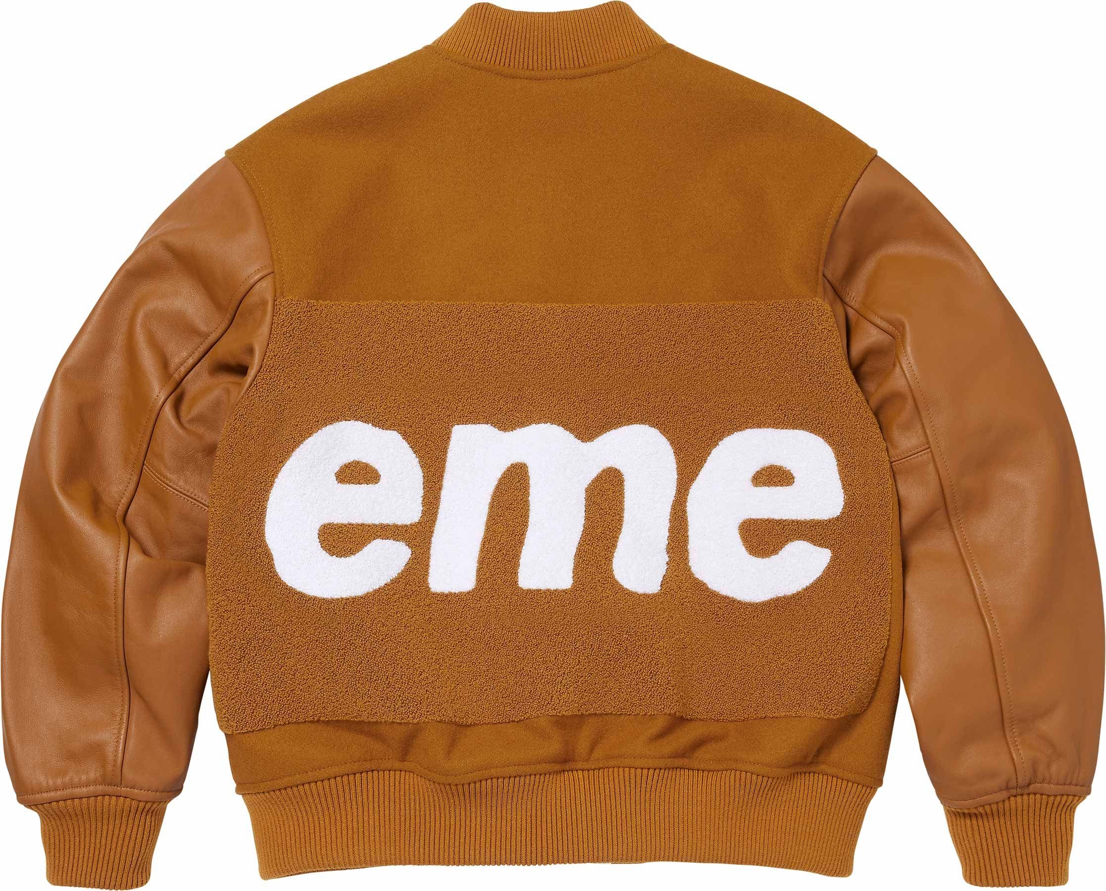 Supreme Big Logo Chenille Varsity Jacket Mustard (WORN)