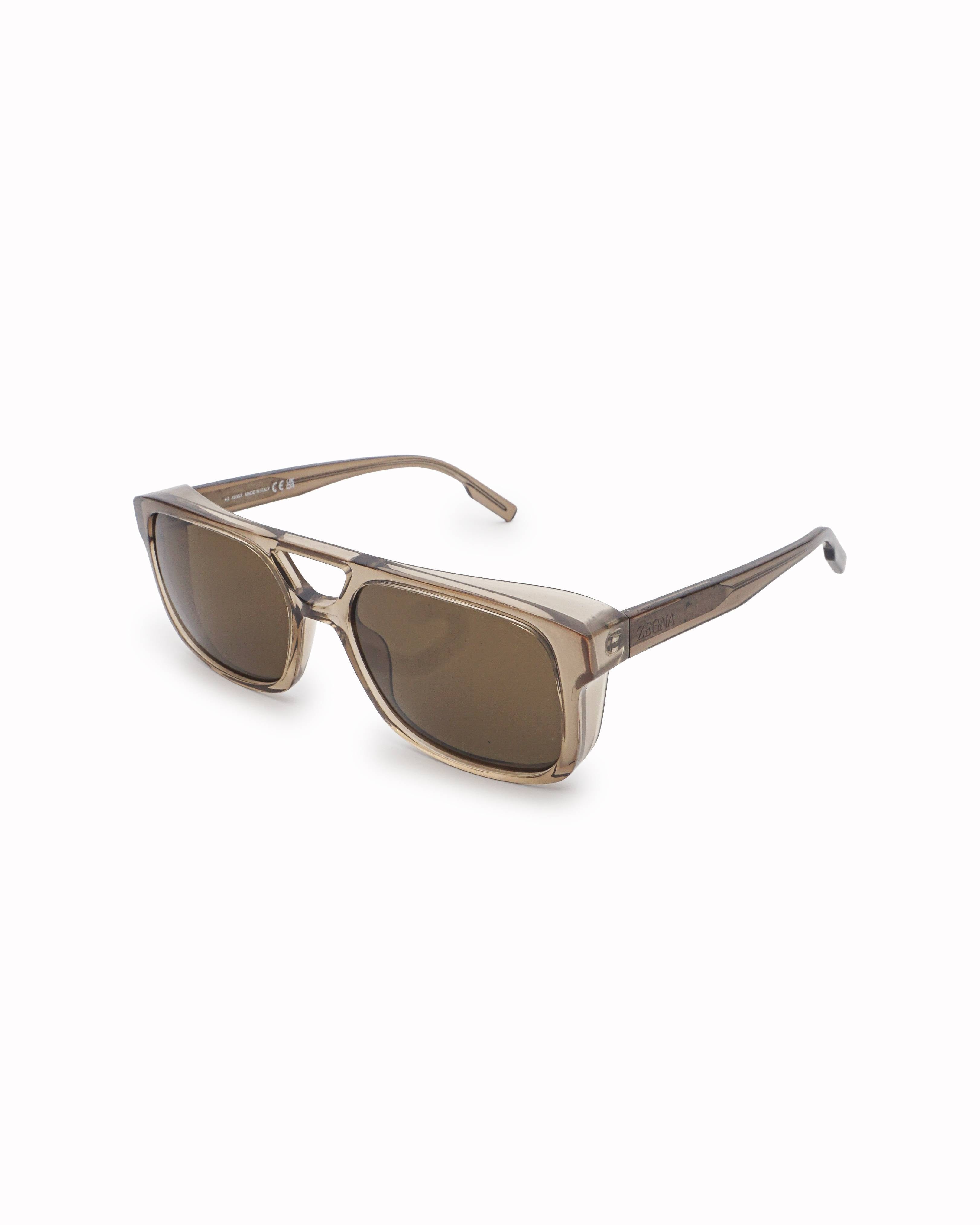 Zegna Ermenegildo Zegna Translucent Beige Acetate Men's Sunglasses