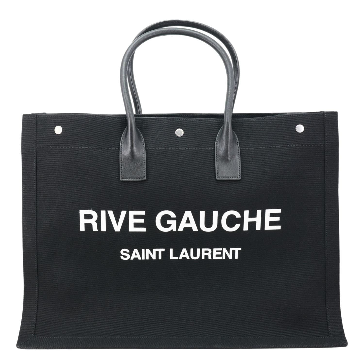 YVES SAINT LAURENT Rive Gauche Linen Tote Bag Black