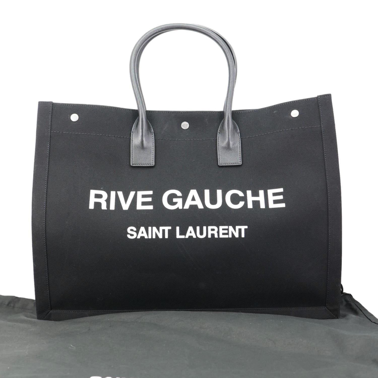 YVES SAINT LAURENT Rive Gauche Linen Tote Bag Black