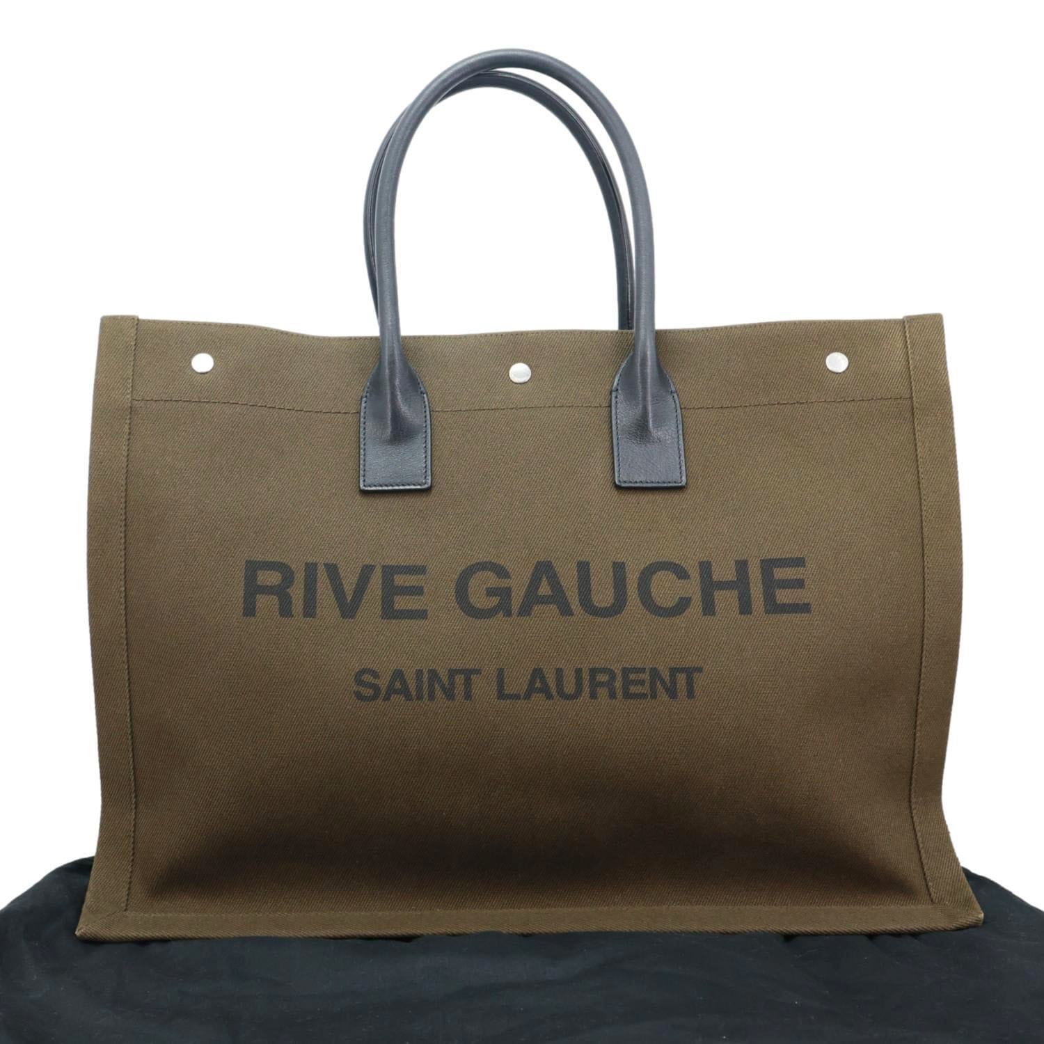 YVES SAINT LAURENT Rive Gauche Large Canvas Tote Bag Brown