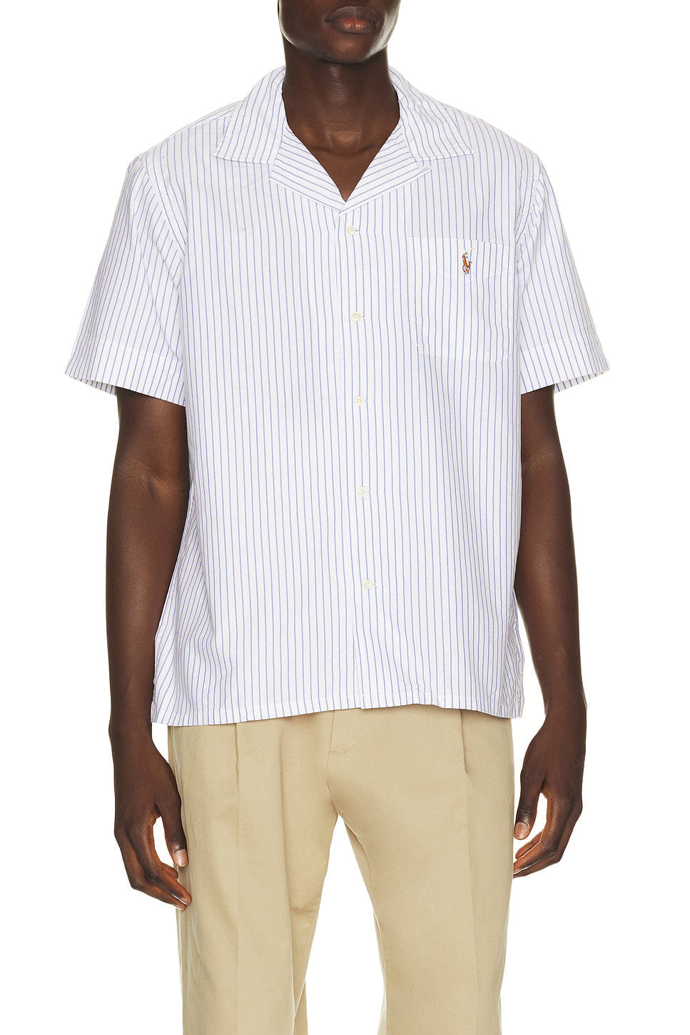 Polo Ralph Lauren Short Sleeve Lightweight Oxford Andy Stripe Camp Shirt