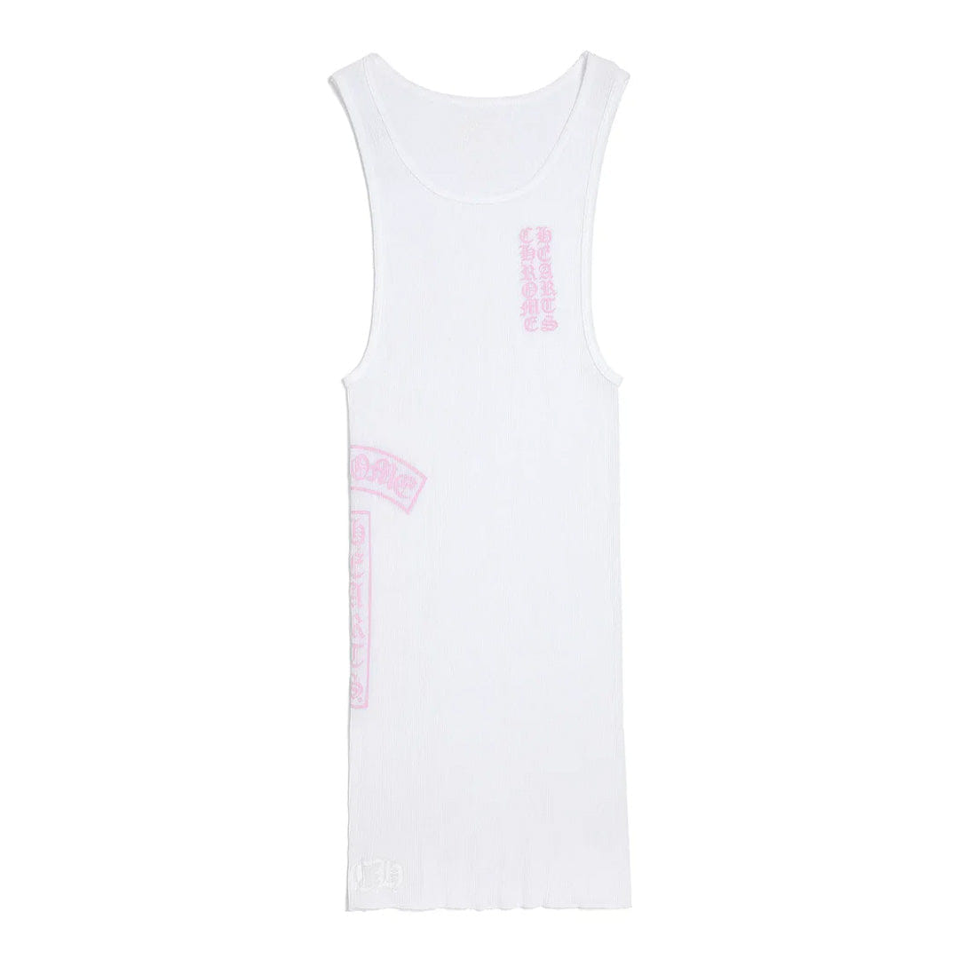 Chrome Hearts T - Bar Rib Tank Top White Pink