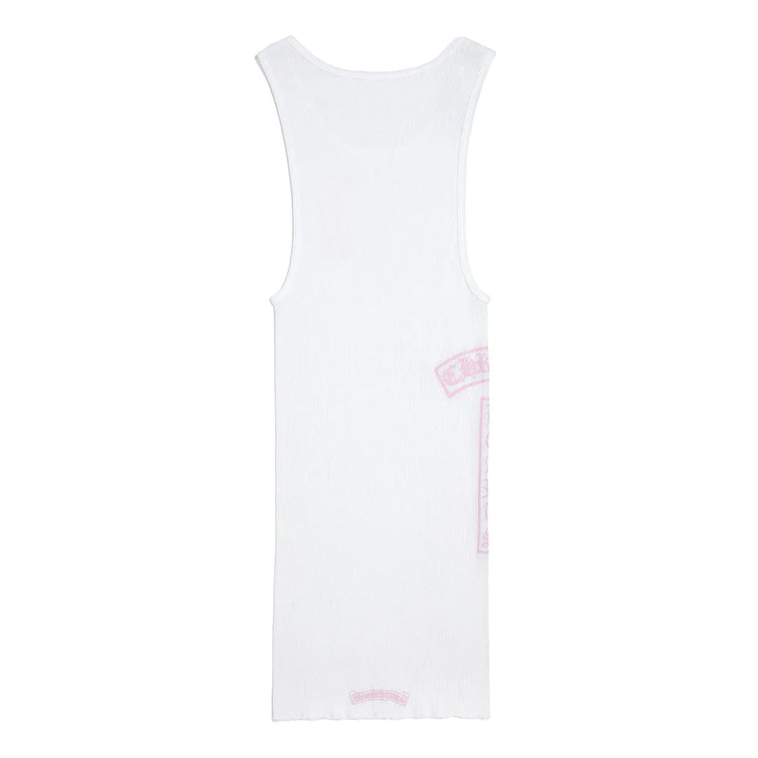 Chrome Hearts T - Bar Rib Tank Top White Pink