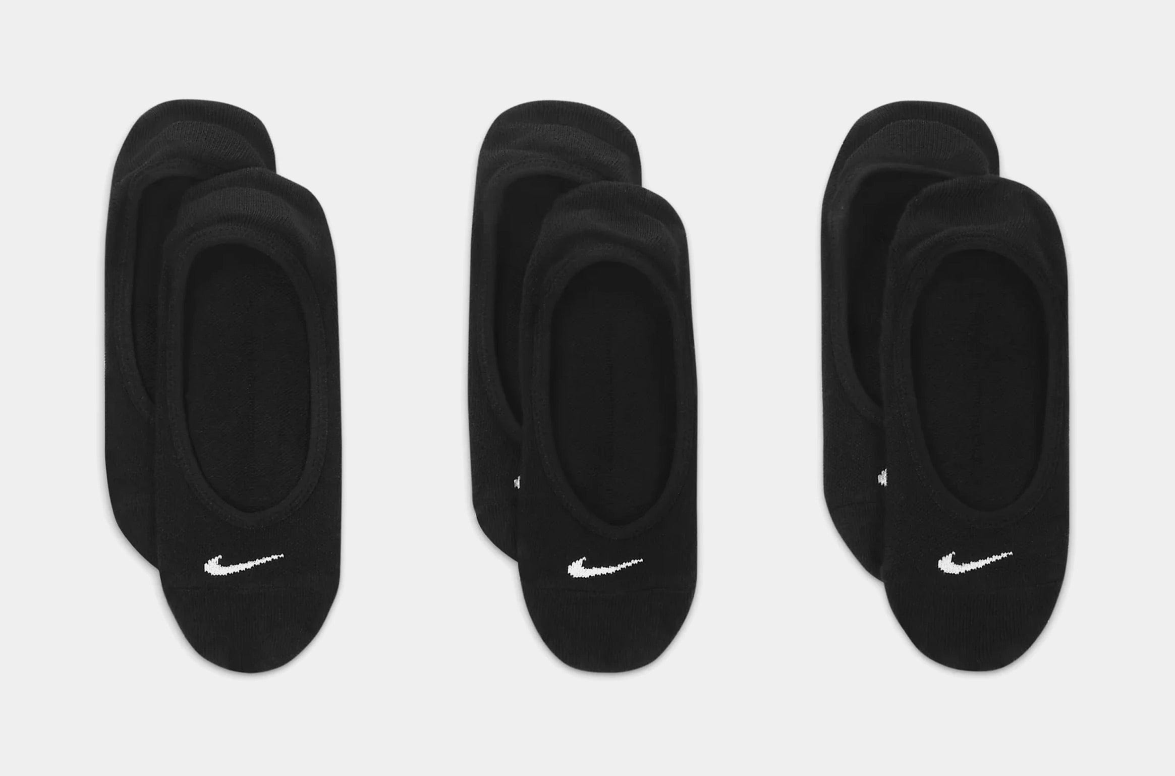 Nike 3 pack Lightweight Footie Womens Socks (Black)