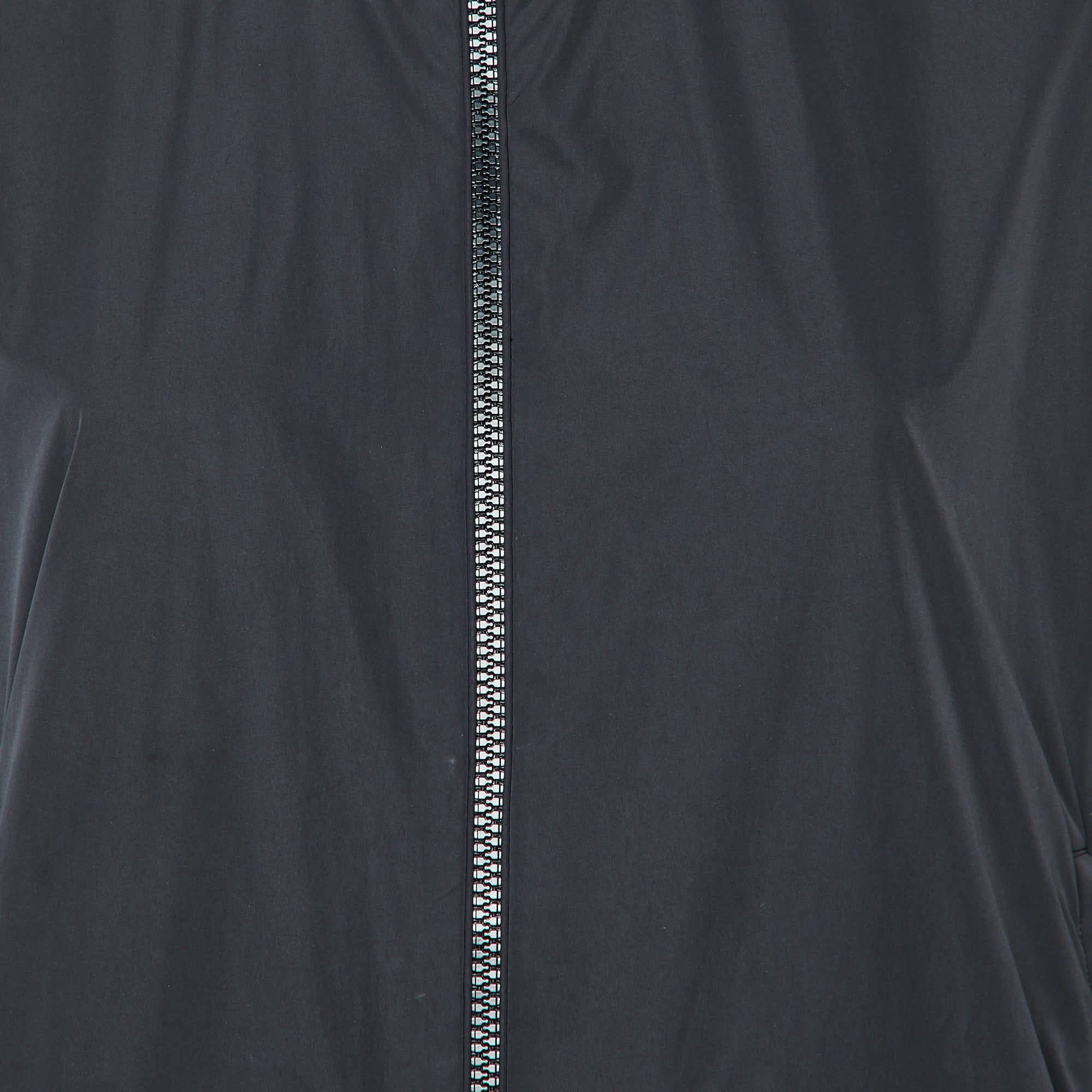 Moncler Black Nylon Tyx Zip Up Hooded Jacket