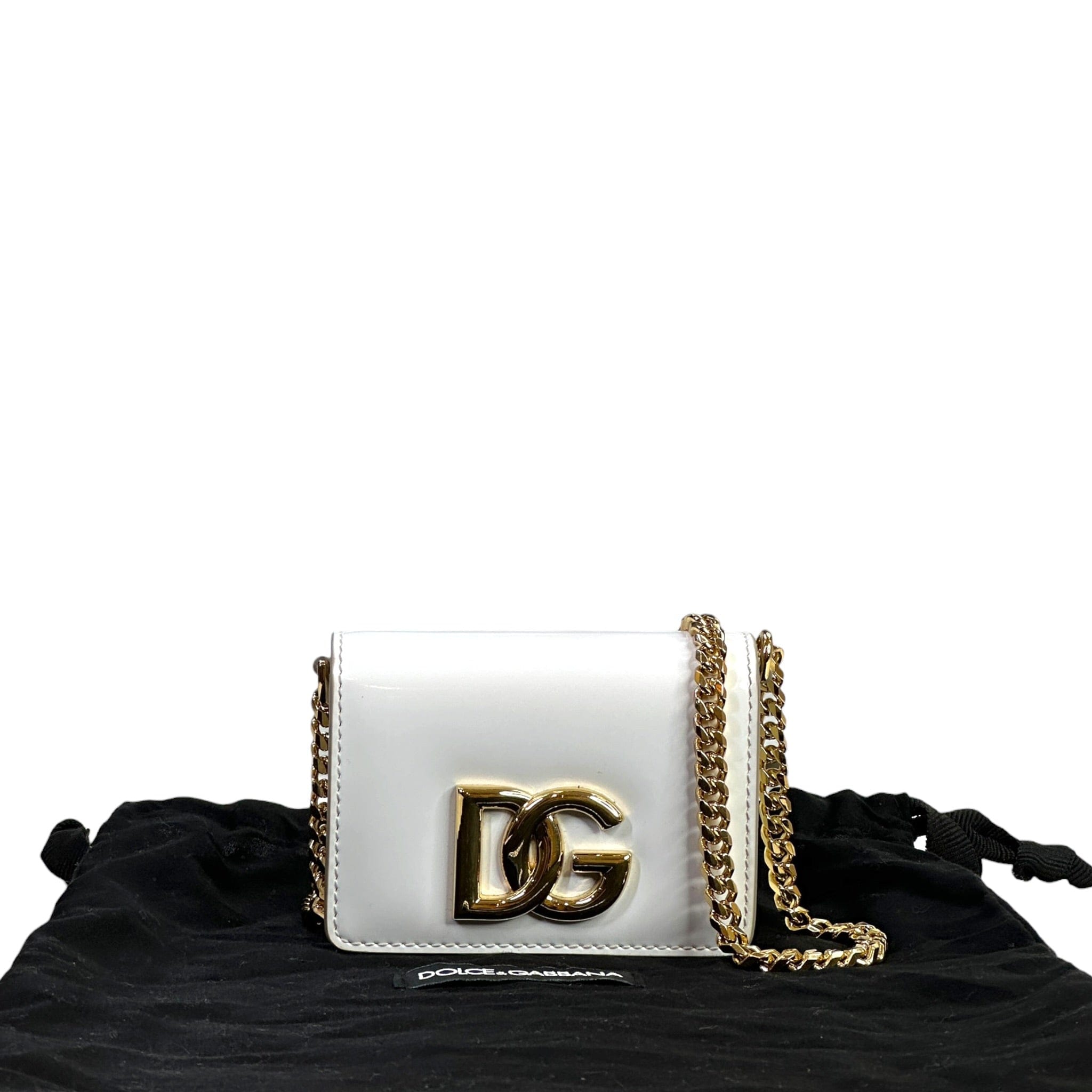 Dolce & Gabbana DG Crossbody Bag White Patent Leather