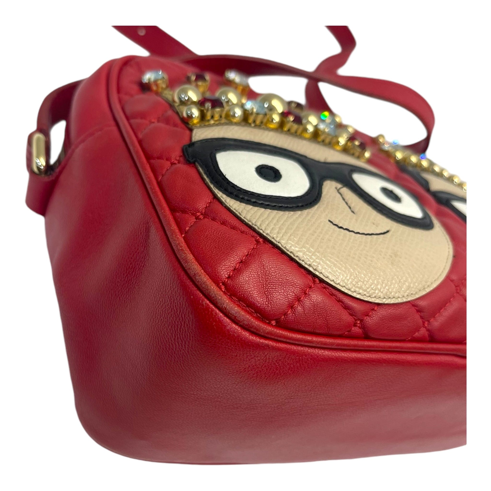 Dolce & Gabbana Red Crown Men Patch Crossbody
