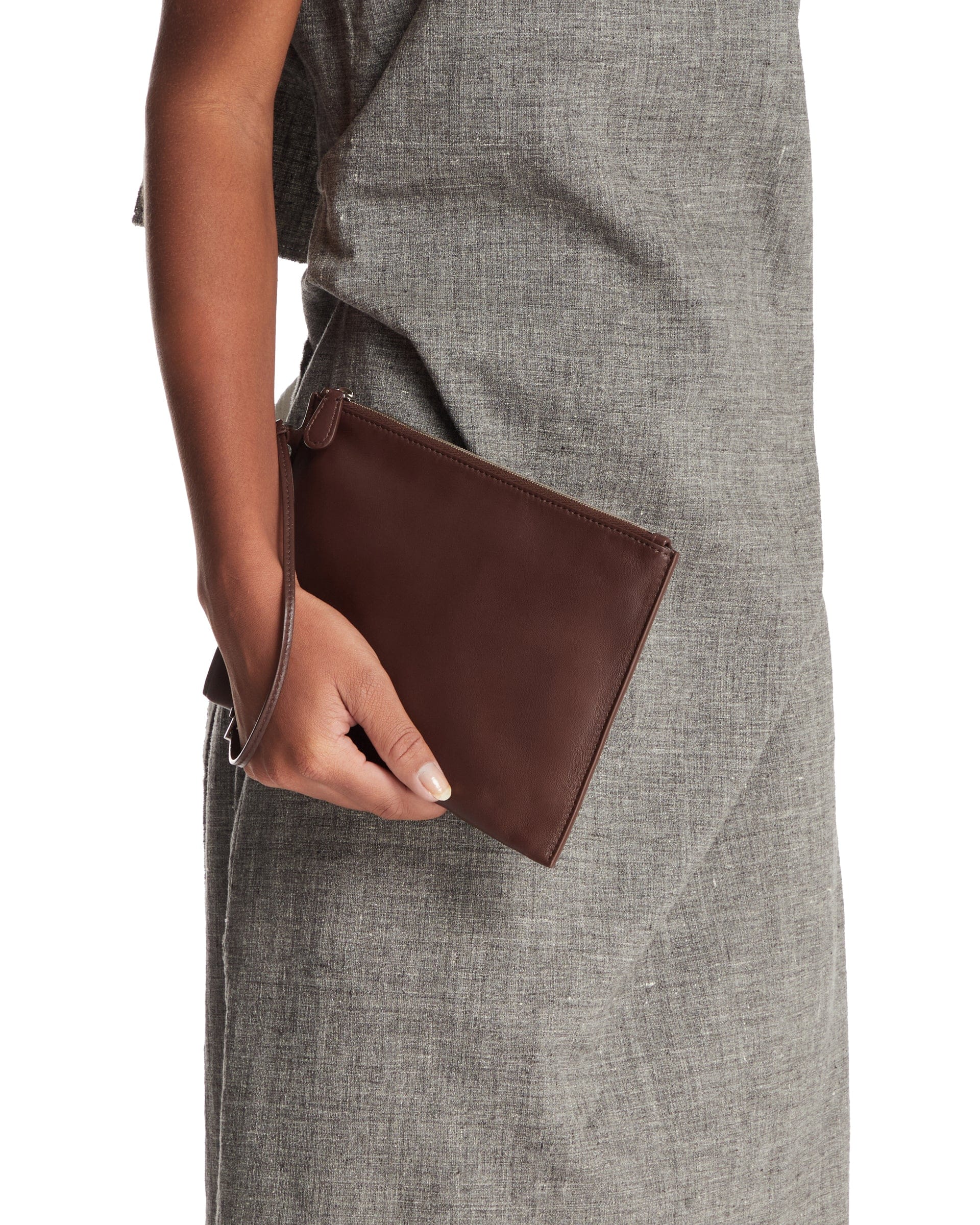 THE ROW Pochette Wristlet Marrone
