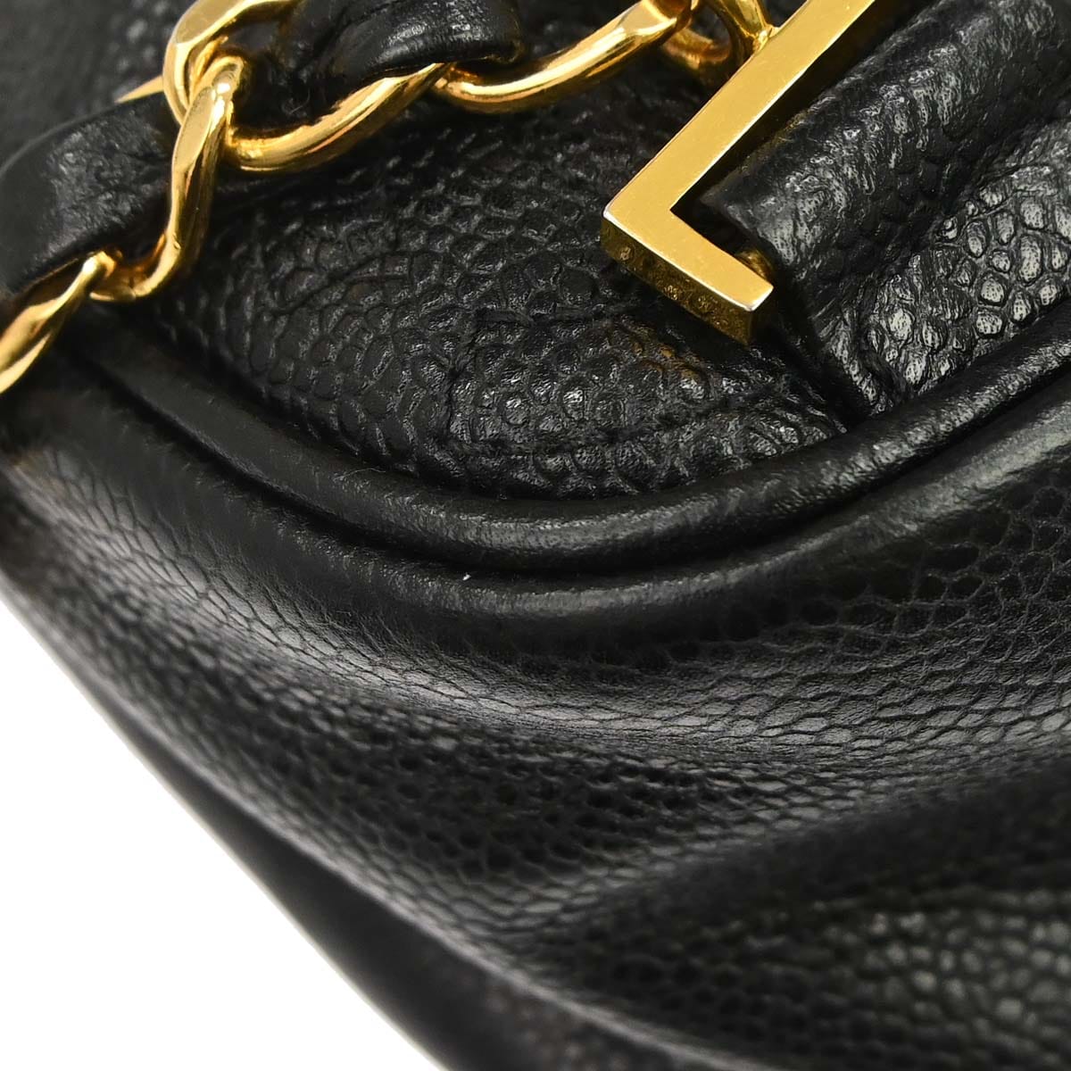 Chanel 1996 - 1997 Black Caviar Skin Triple CC Backpack