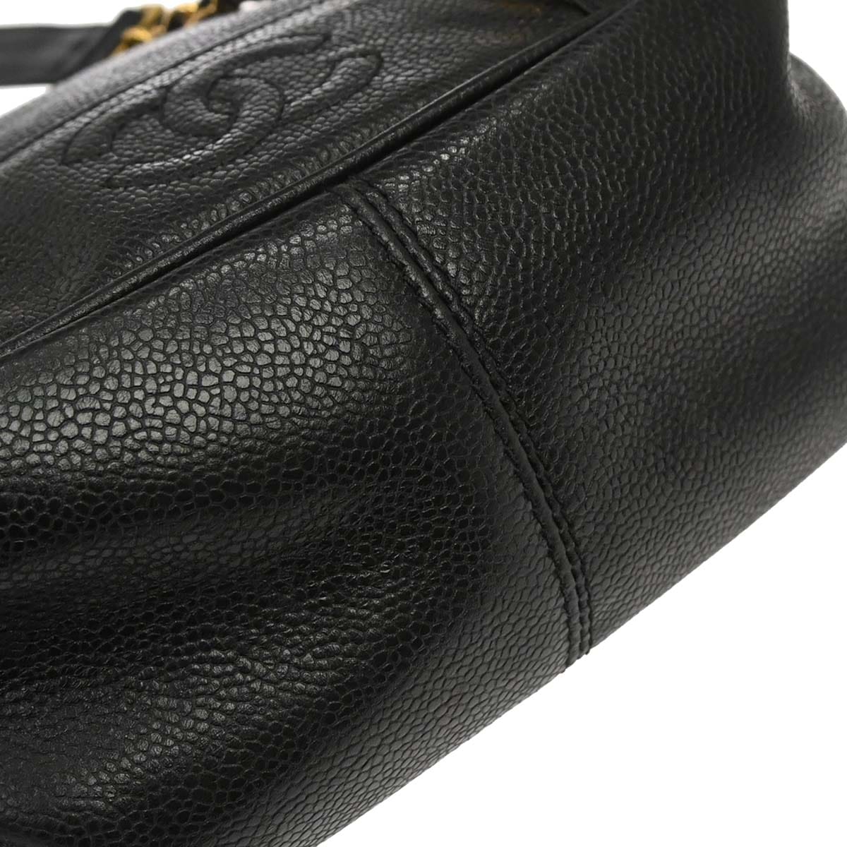 Chanel 1996 - 1997 Black Caviar Skin Triple CC Backpack