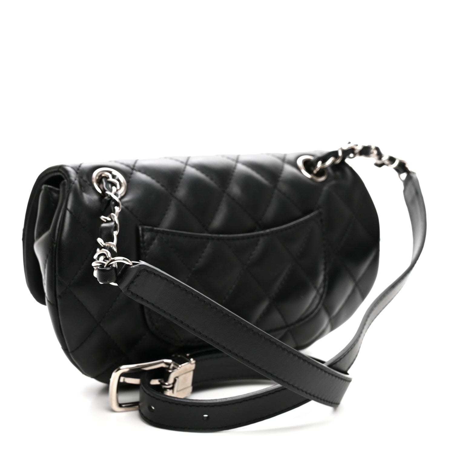 Chanel Calfskin Quilted CC Uniform Flap Belt Bag Black
