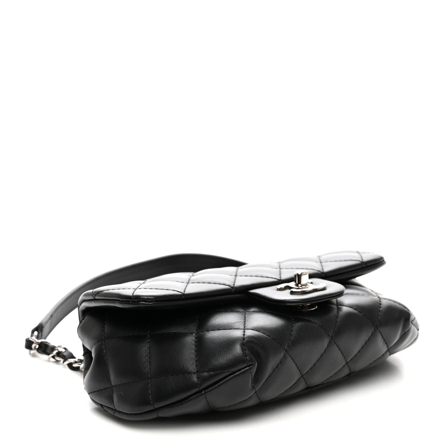 Chanel Calfskin Quilted CC Uniform Flap Belt Bag Black