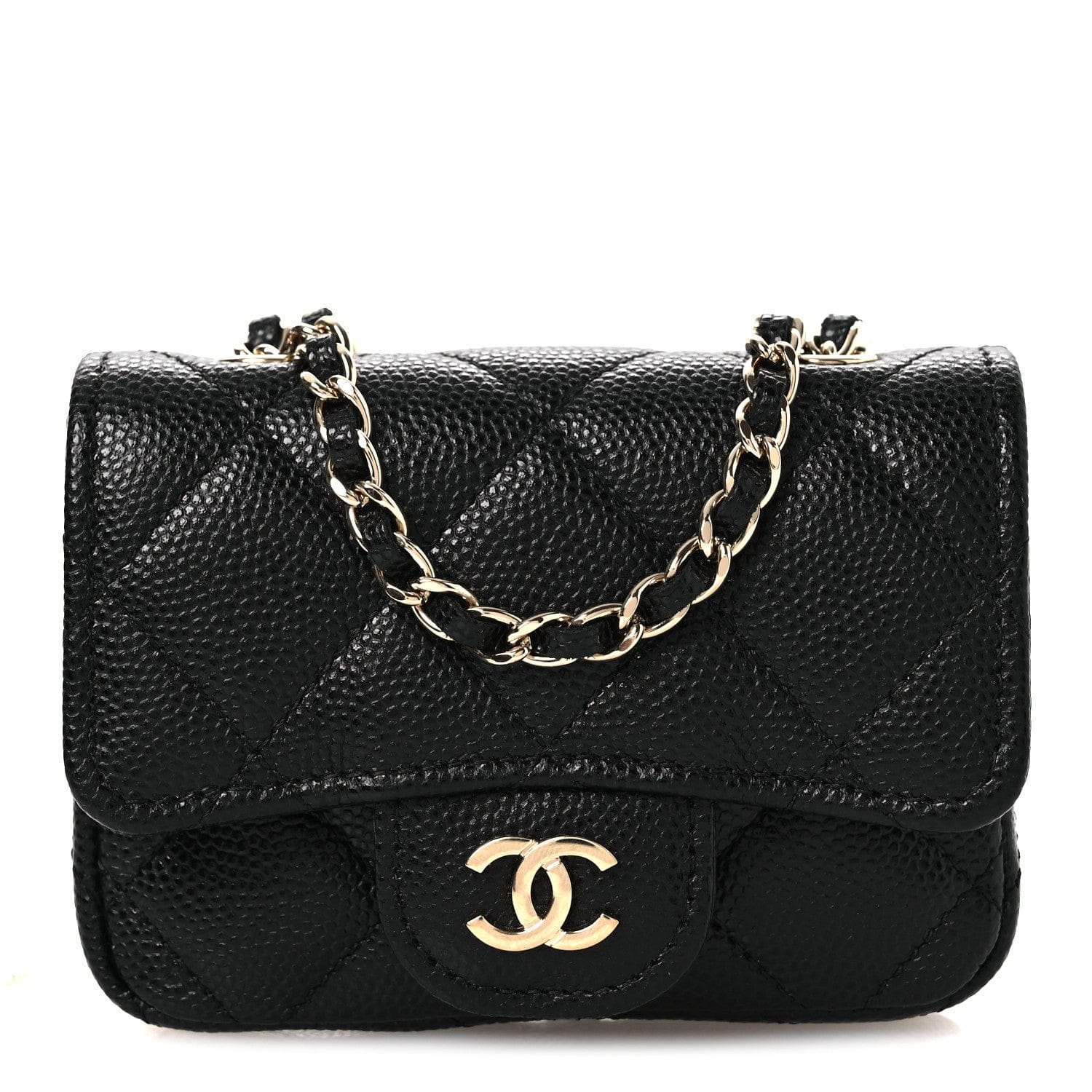 Chanel Caviar Quilted Mini Chain Belt Bag Black