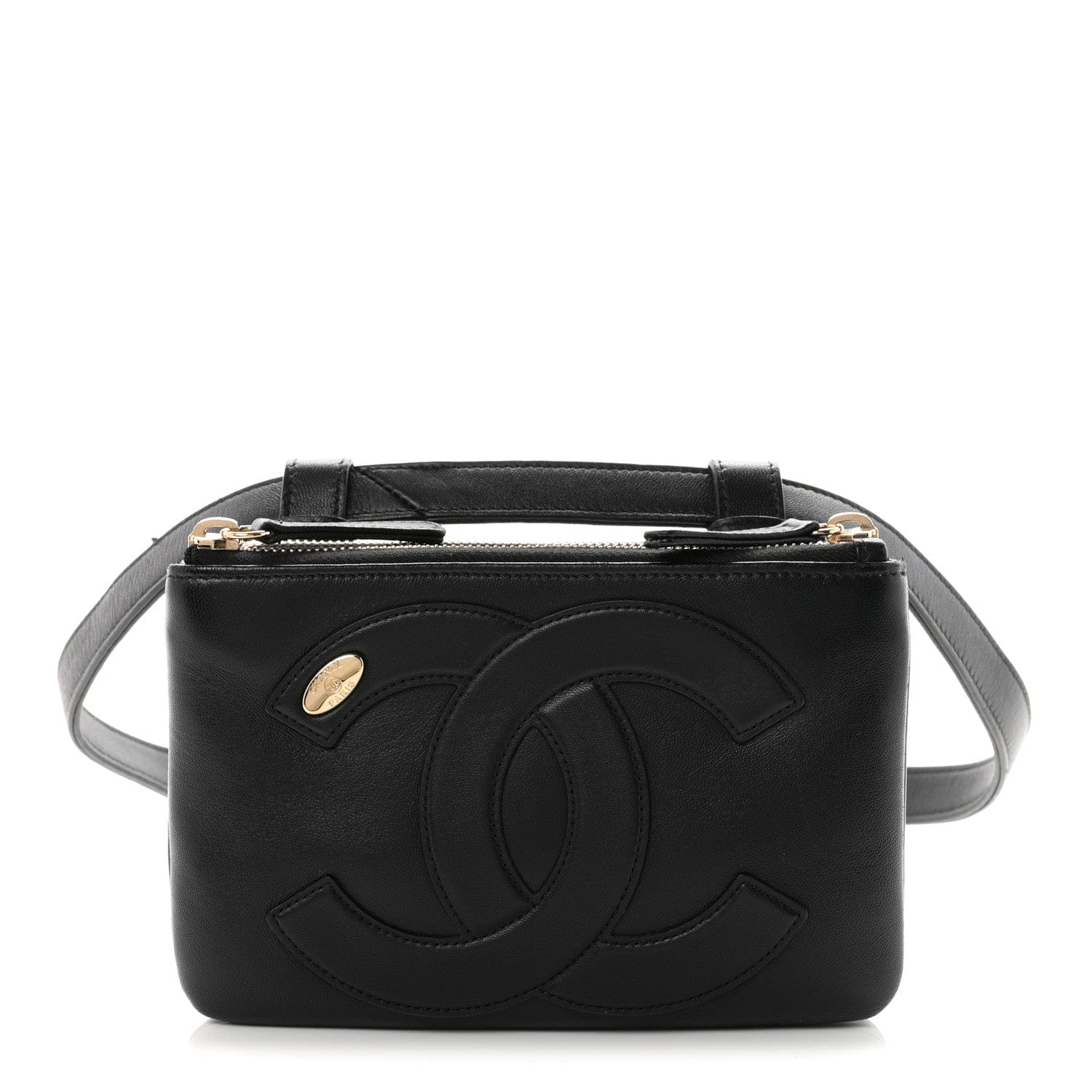 Chanel Lambskin CC Mania Waist Belt Bag Black