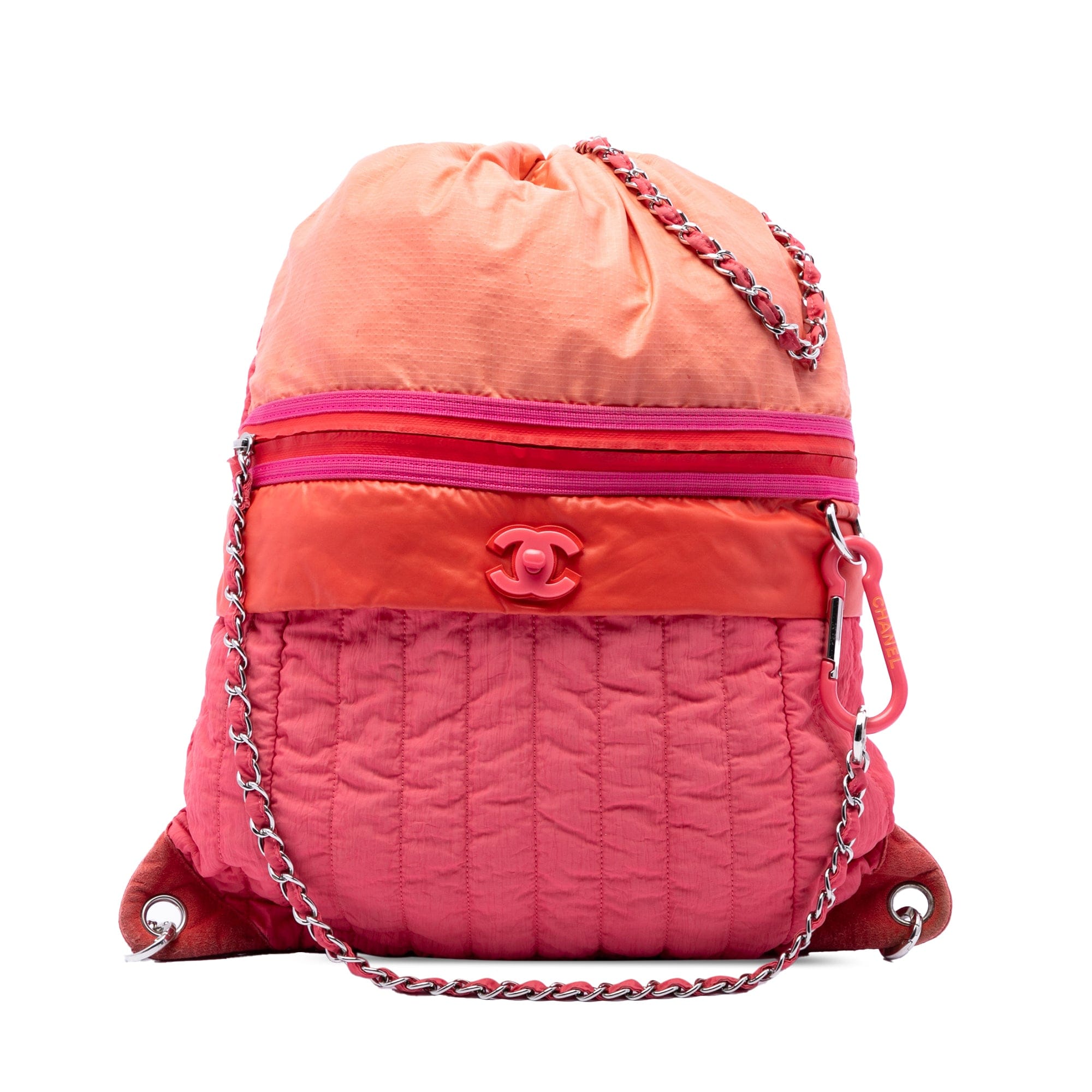 Chanel Large CC Multicolor Vertical Quilted Nylon Coco Neige Convertible Backpack