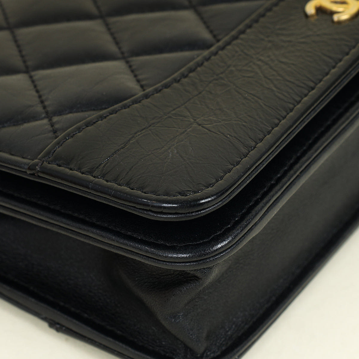 Chanel Black CC Gabrielle Wallet On Chain