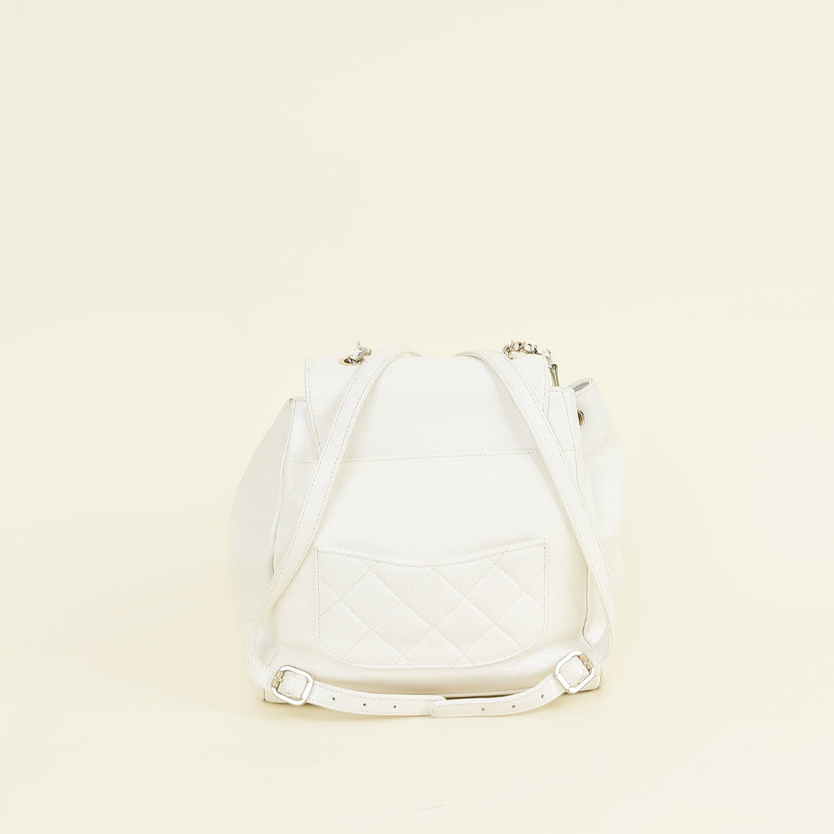 Chanel White CC Business Affinity Backpack Bag