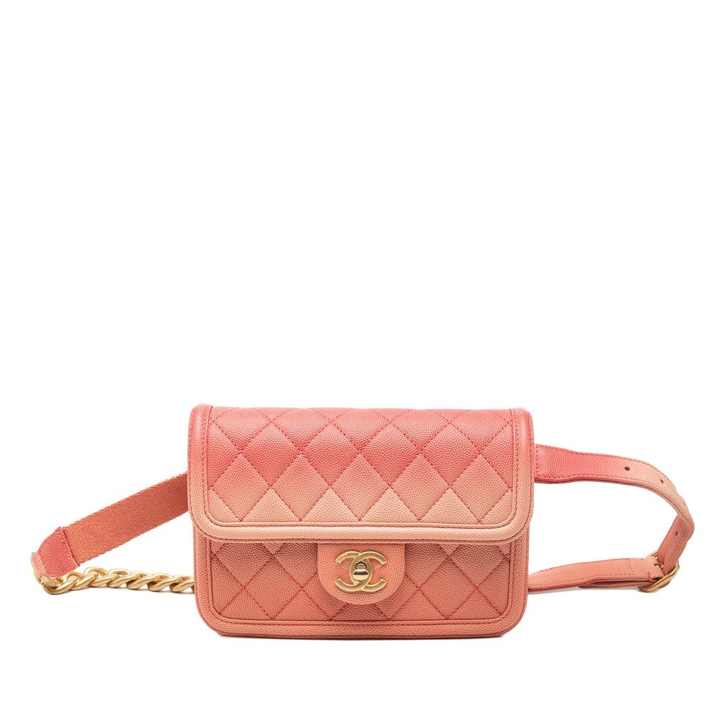 Chanel Quilted Caviar Sunset On The Sea Flap Belt Bag