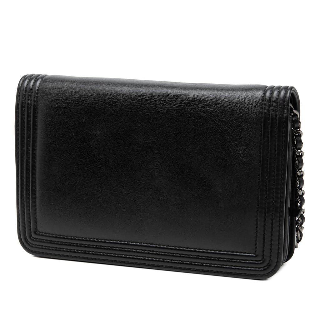 Chanel Bicolor Calfskin Boy Wallet On Chain