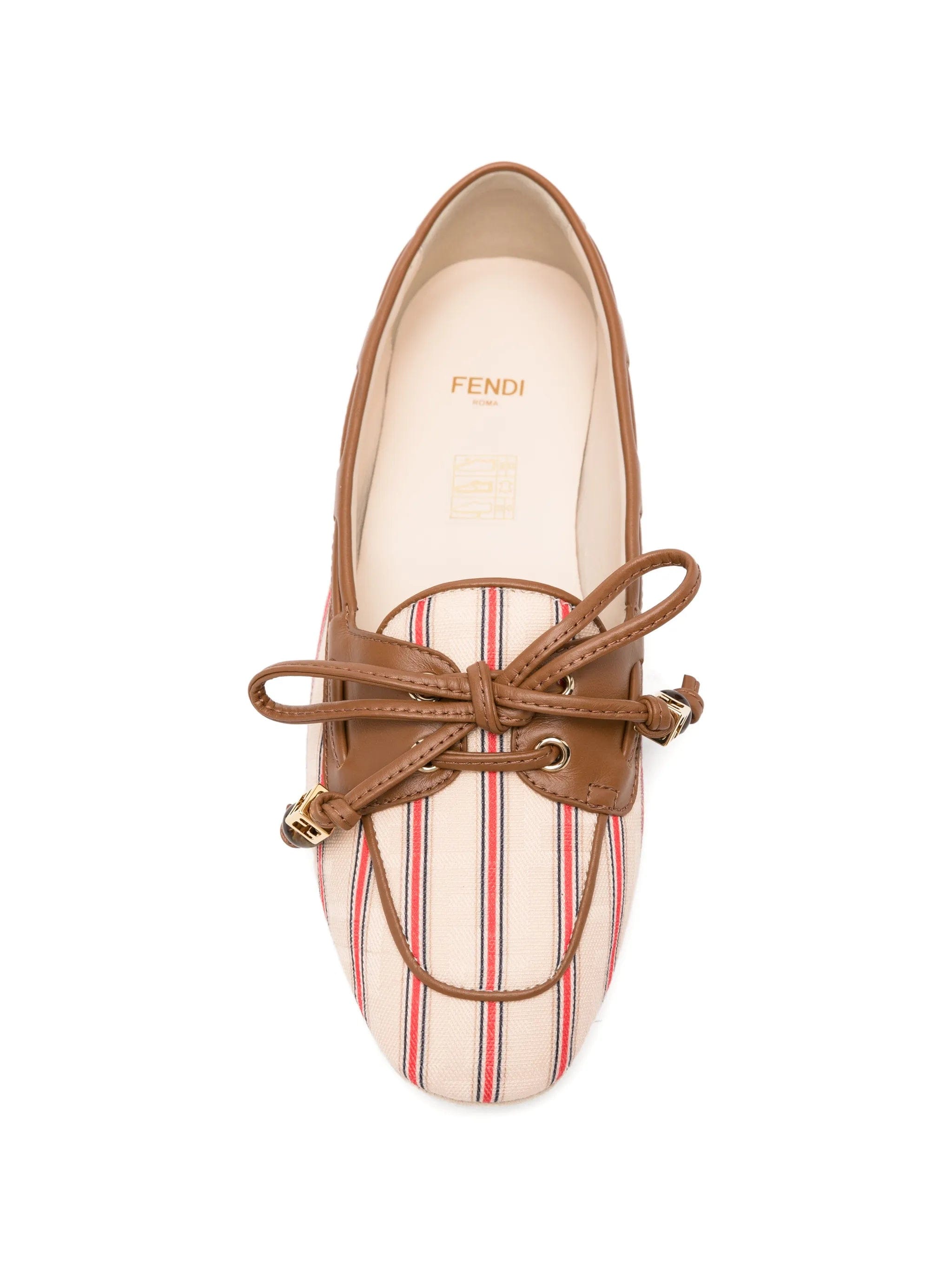 Fendi striped leather - trim loafers