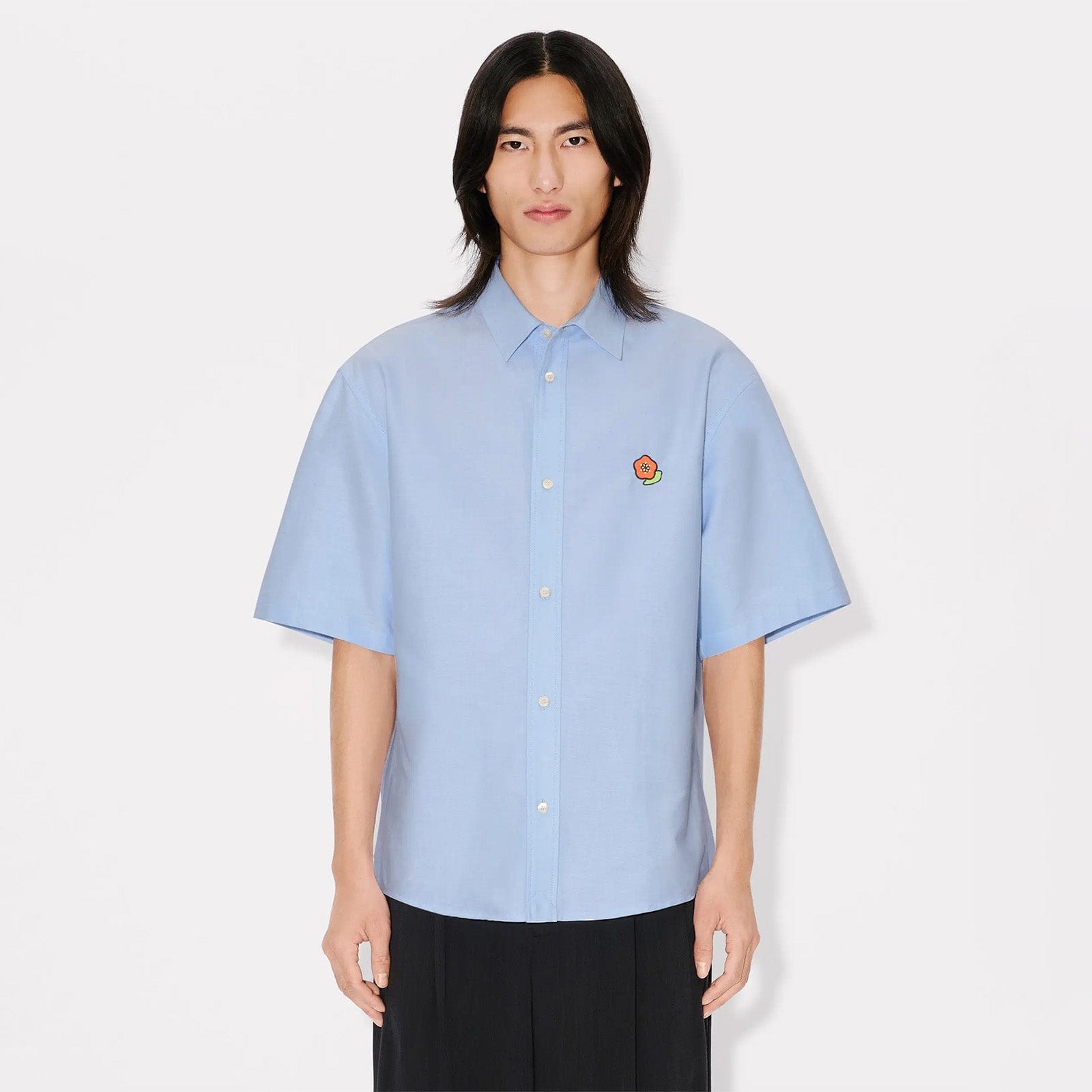 Kenzo Pop Crest Short Sleeve Shirt 'Oxford Blue