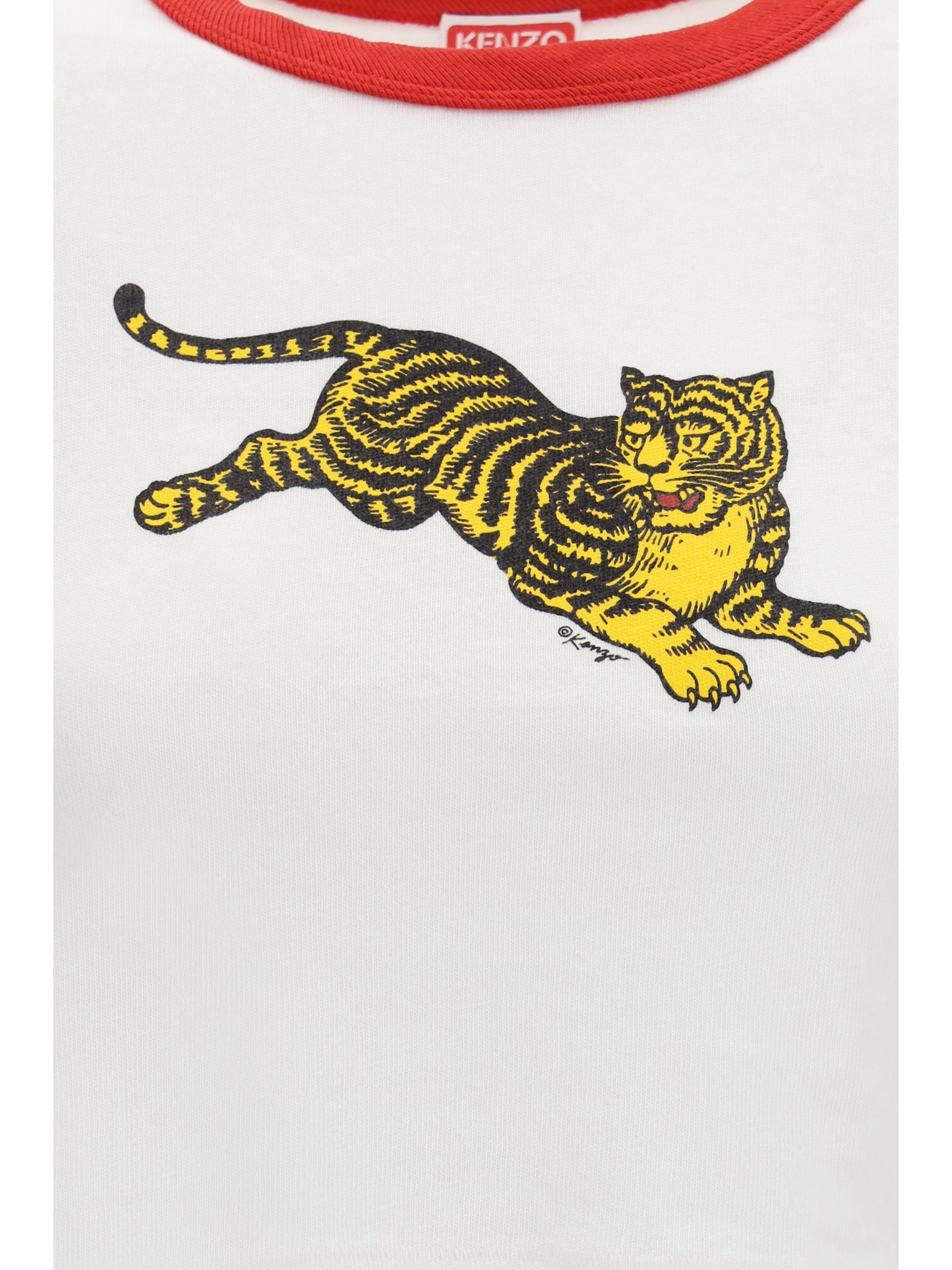 Kenzo Embroidered Jumping Tiger T - Shirt — White